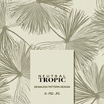 Neutral Tropic, layered  beige palms jungle