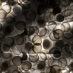Brown Bubble, abstract layered dots circles