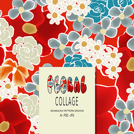 Floral Collage, flourish summer multicolour blooms