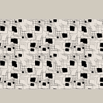 Boho Squares, abstract geometrical lines black white layered