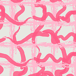 Doodle, Abstract fantasy tartan on pink