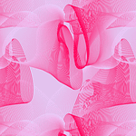 Pink Rhapsody, distorted playful optical abstract lines 