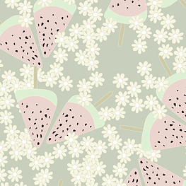Daisy spring flowers and watermelons ice creams