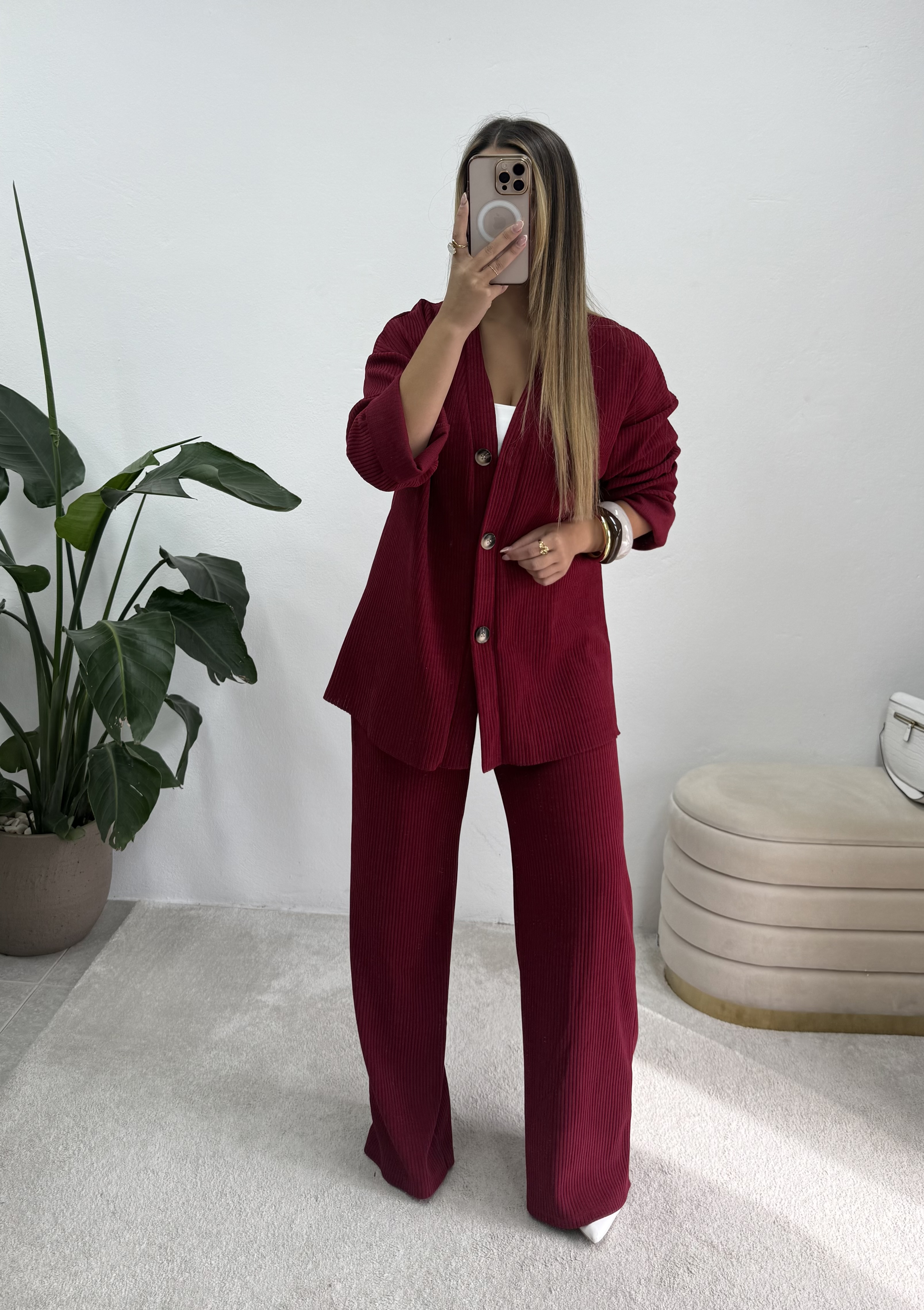 Conjunto bombazina bordeaux 5