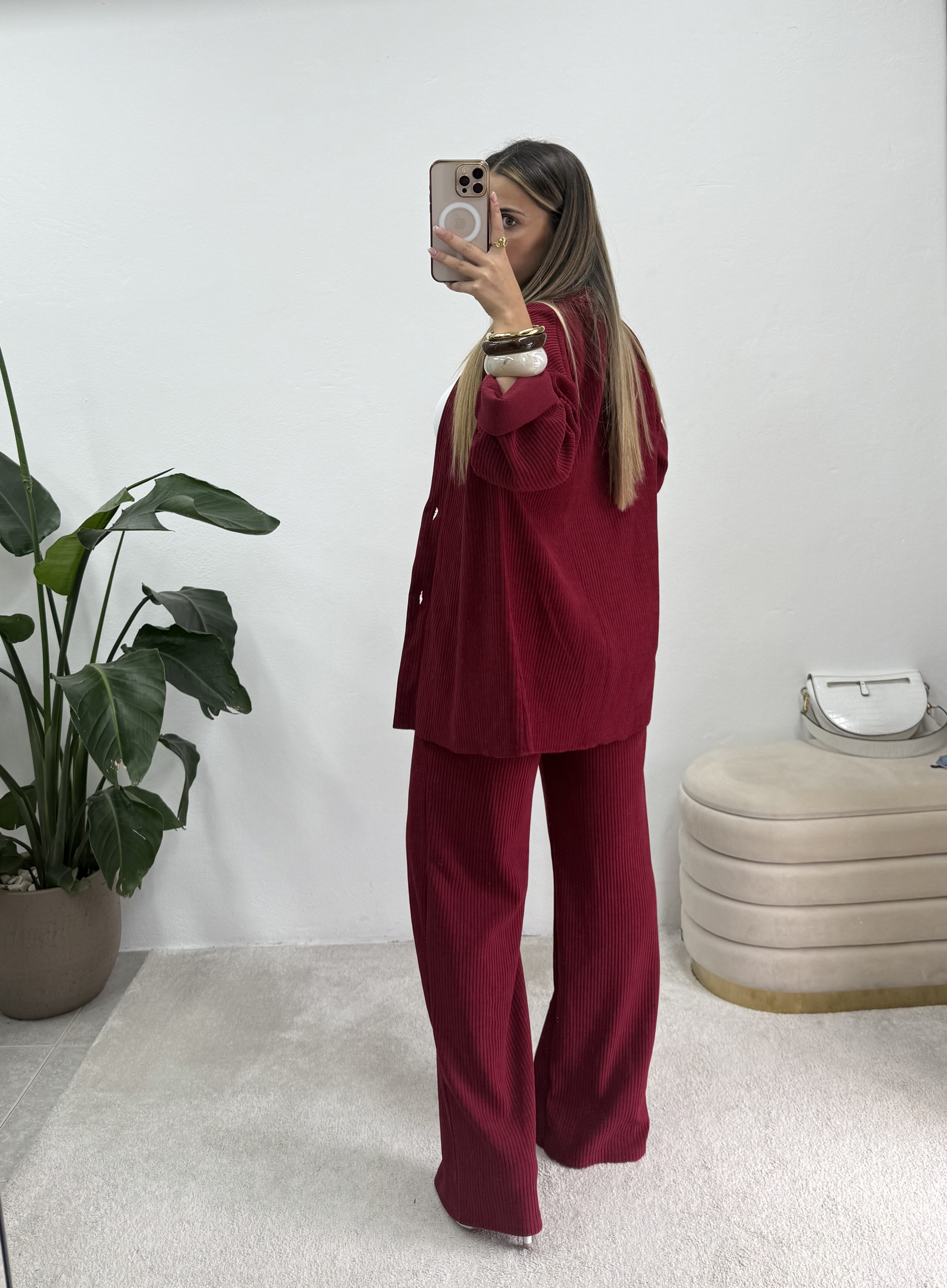 Conjunto bombazina bordeaux 4