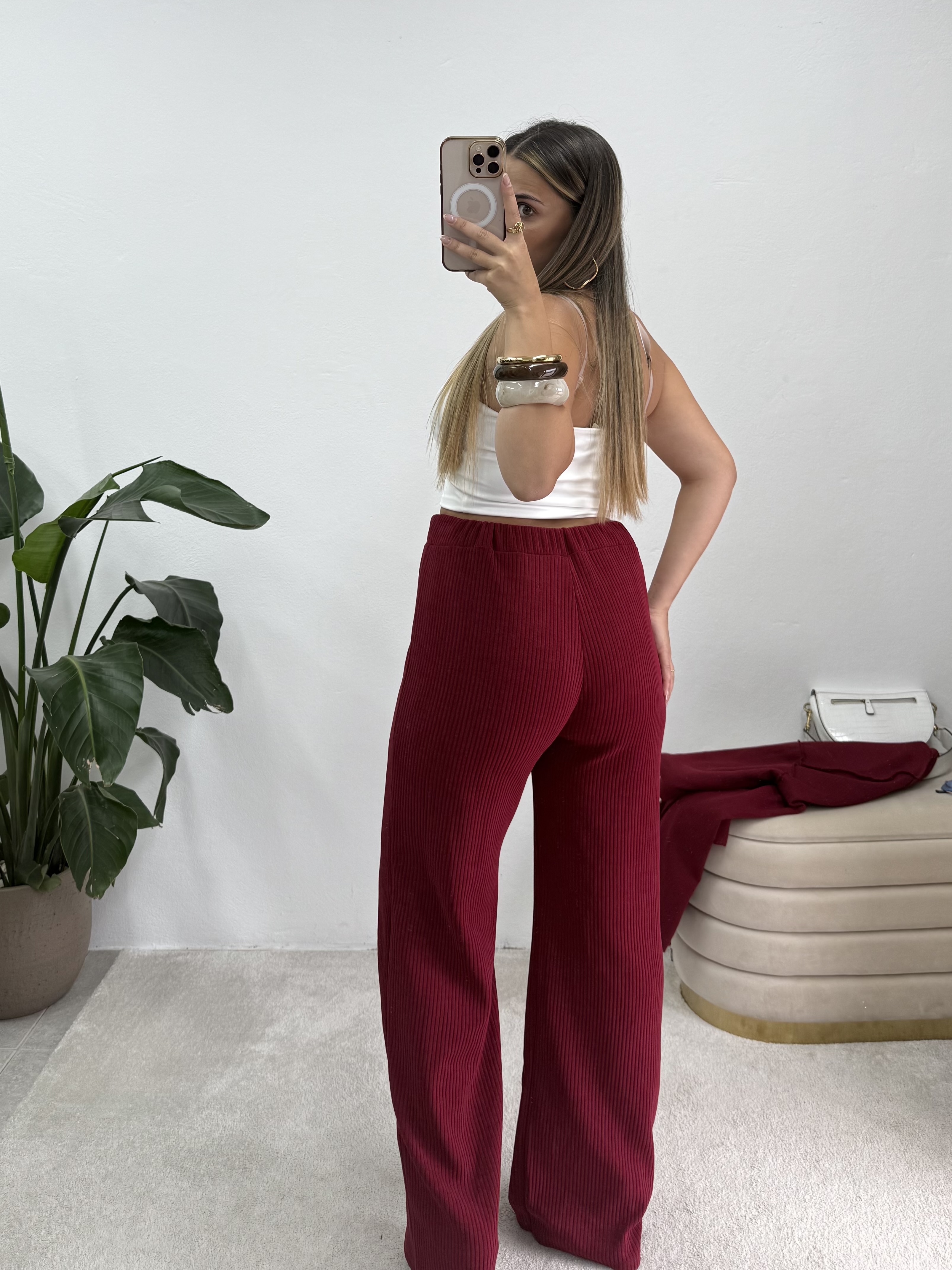 Conjunto bombazina bordeaux 3