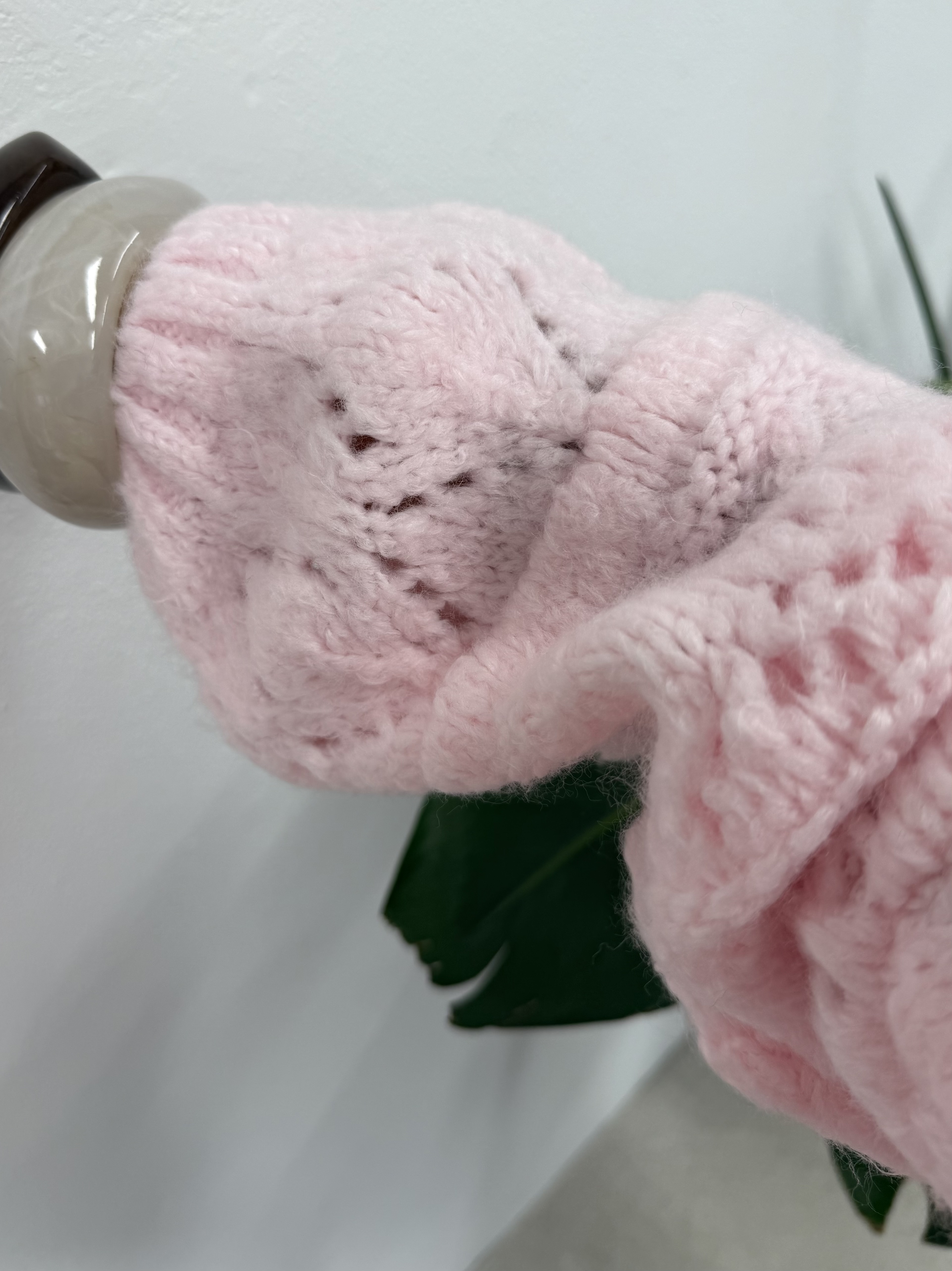 Cardigan de lã rosa baby