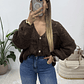 Cardigan de lã castanho  - Thumbnail 4