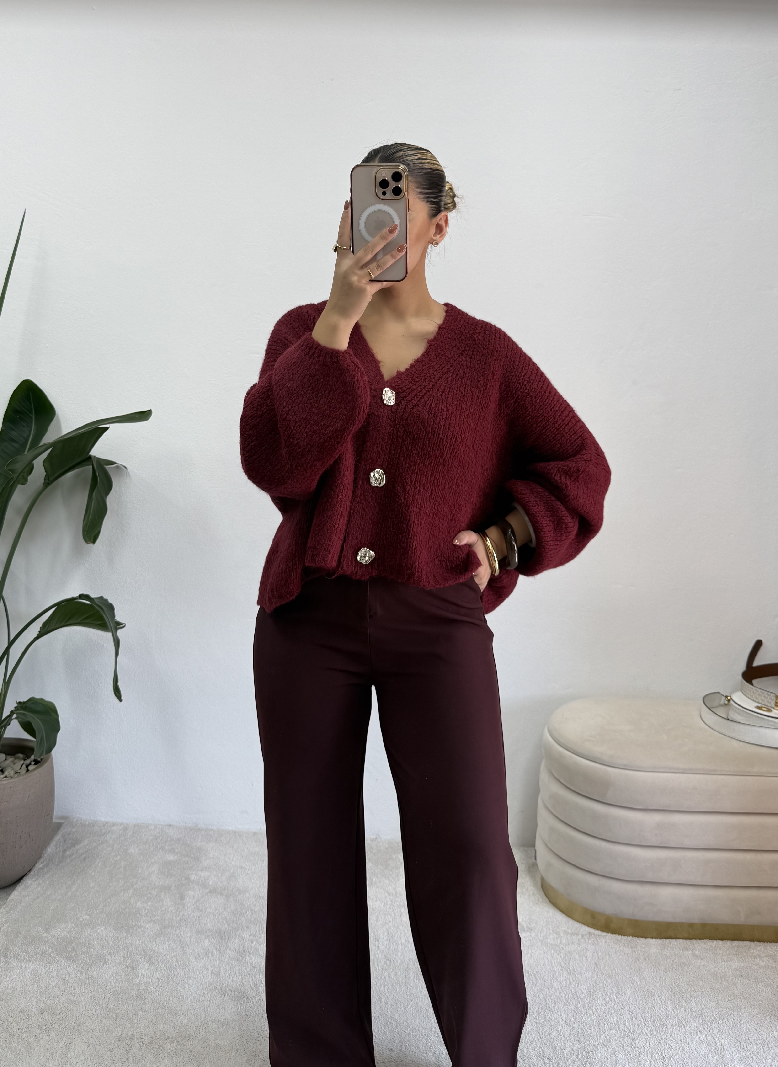 Cardigan Soft Bordeaux