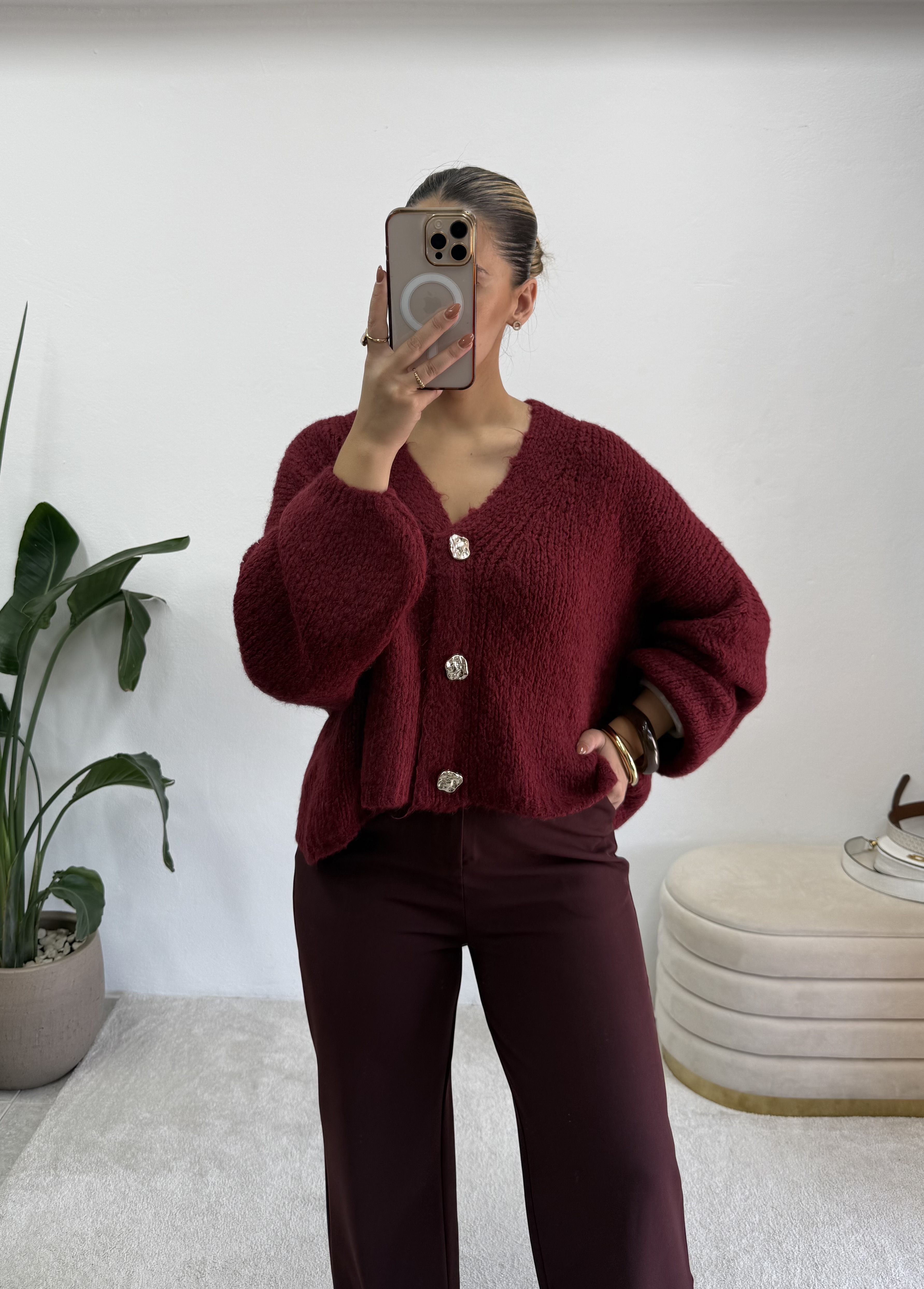 Cardigan Soft Bordeaux 3