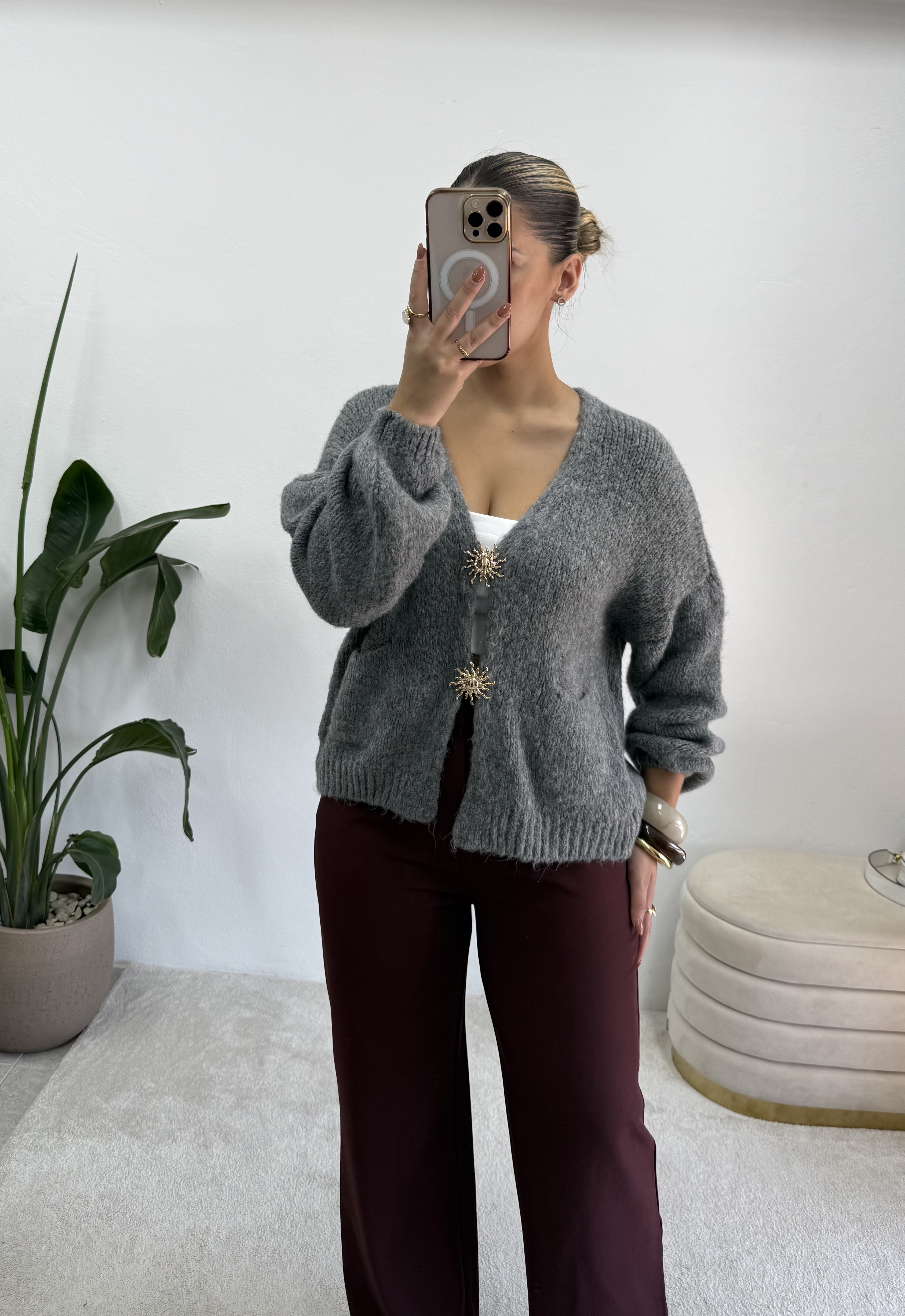 Cardigan Ray of Sun Cinza