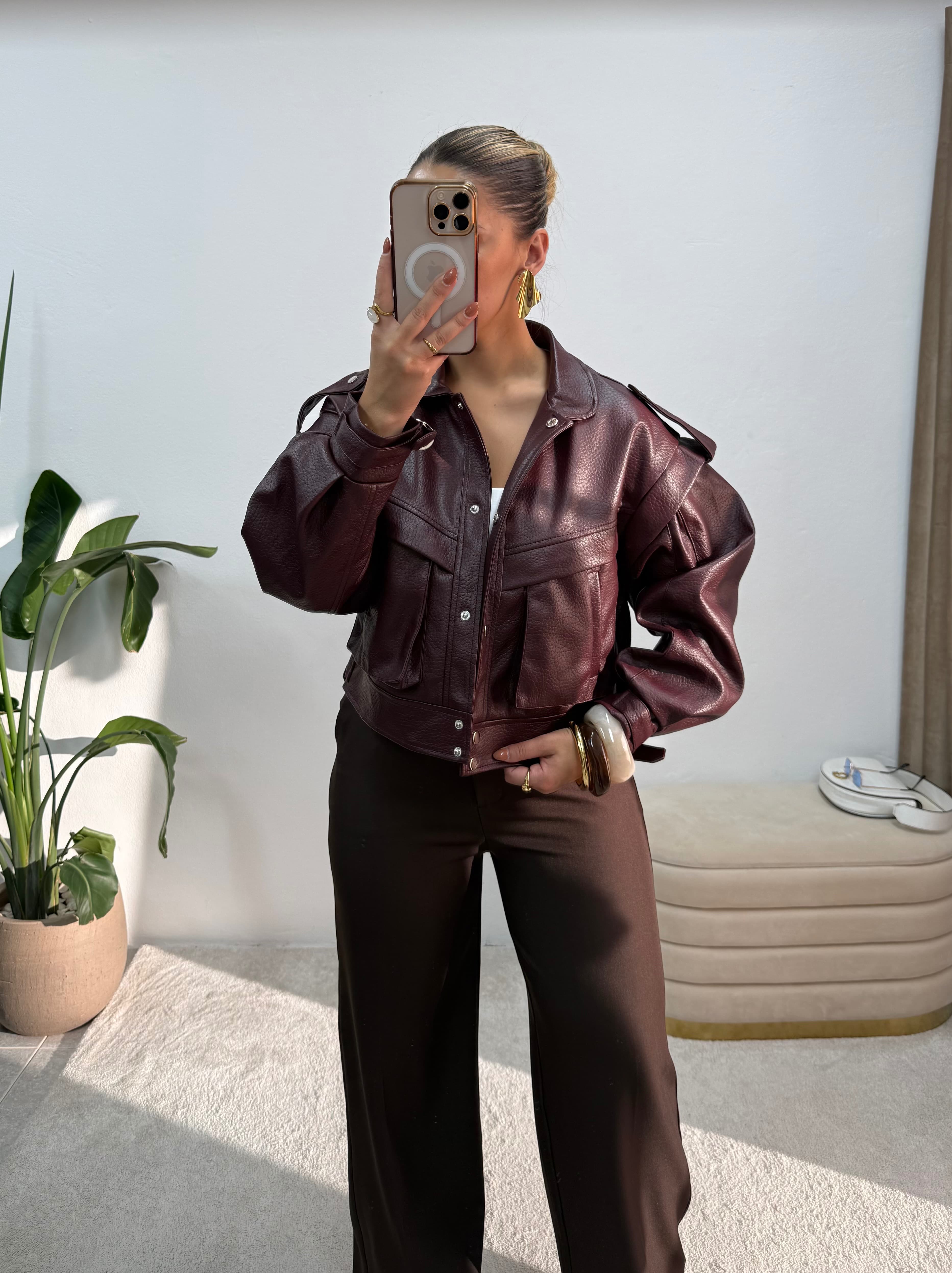 Casaco Ecopele Bordeaux 