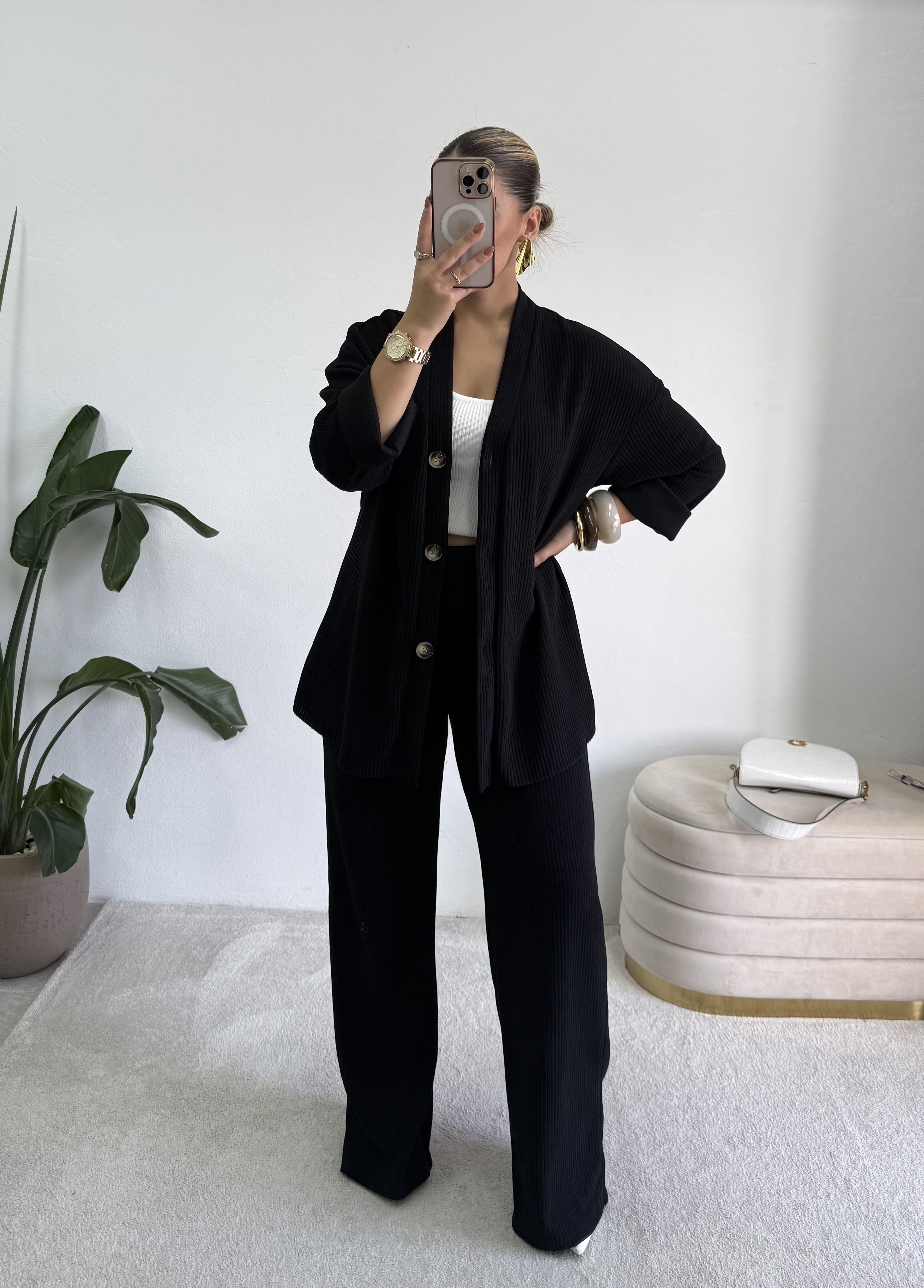 Conjunto de bombazina preto 4