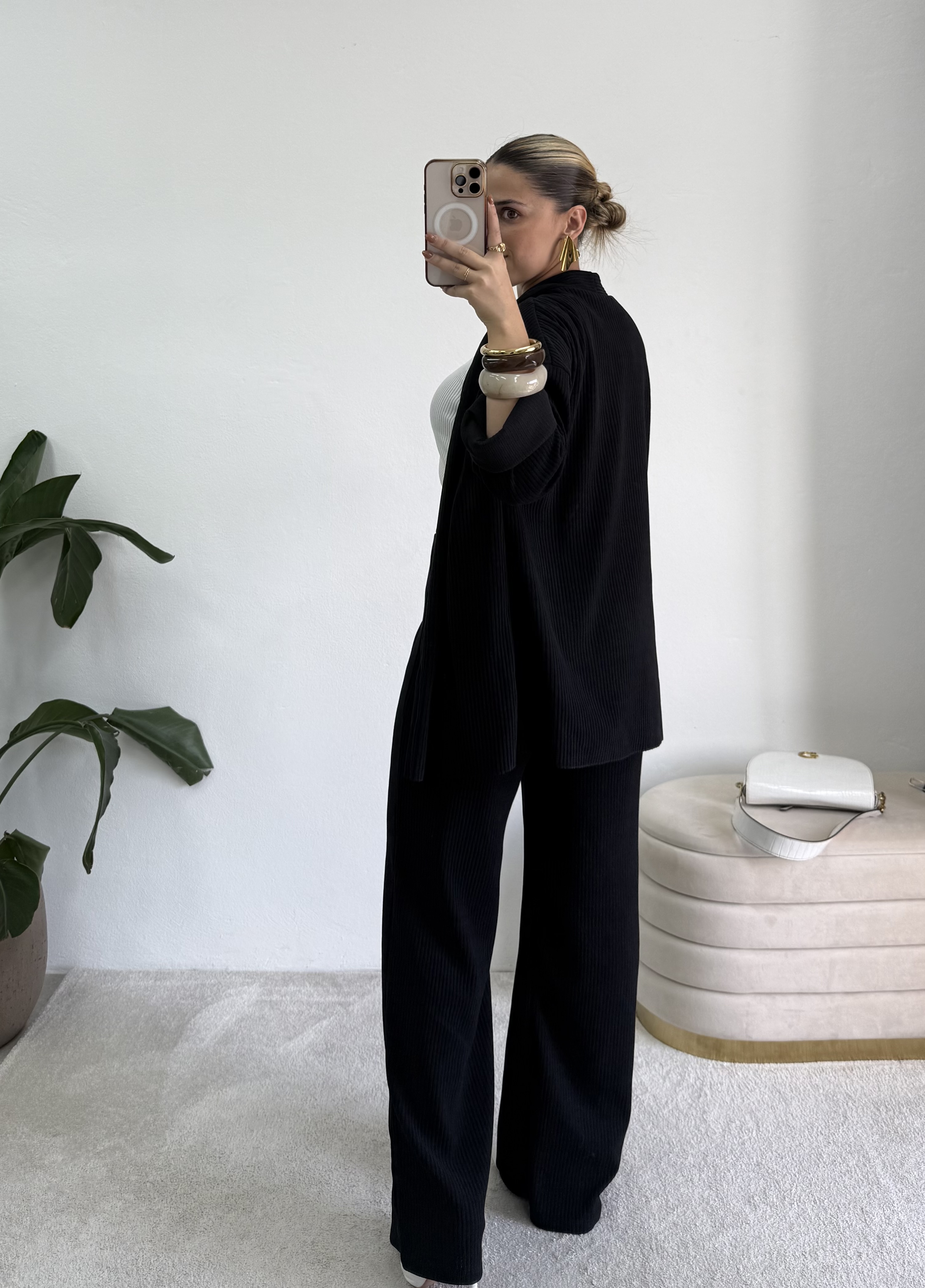 Conjunto de bombazina preto 3