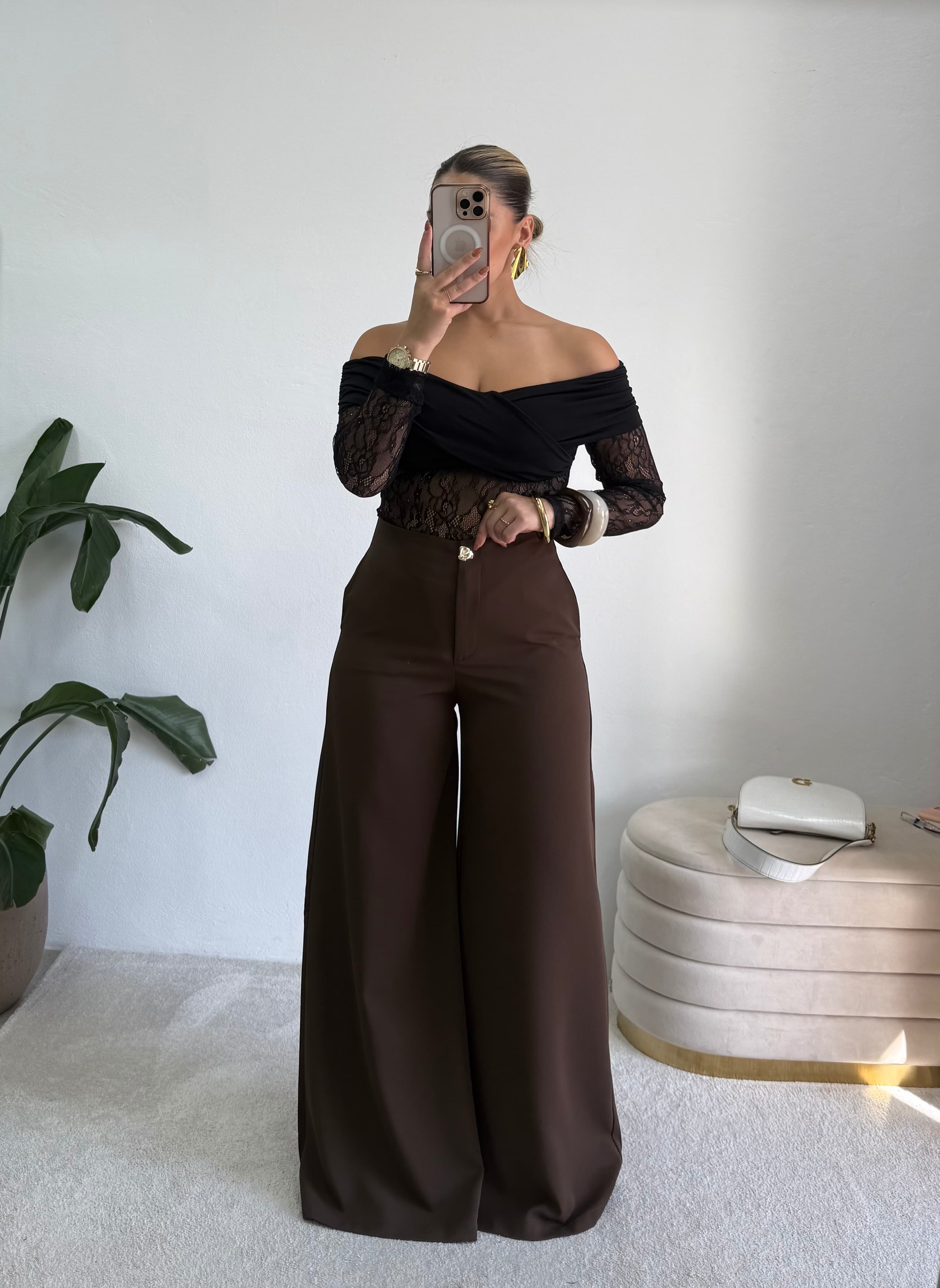 Calça Pantalona Castanha  3