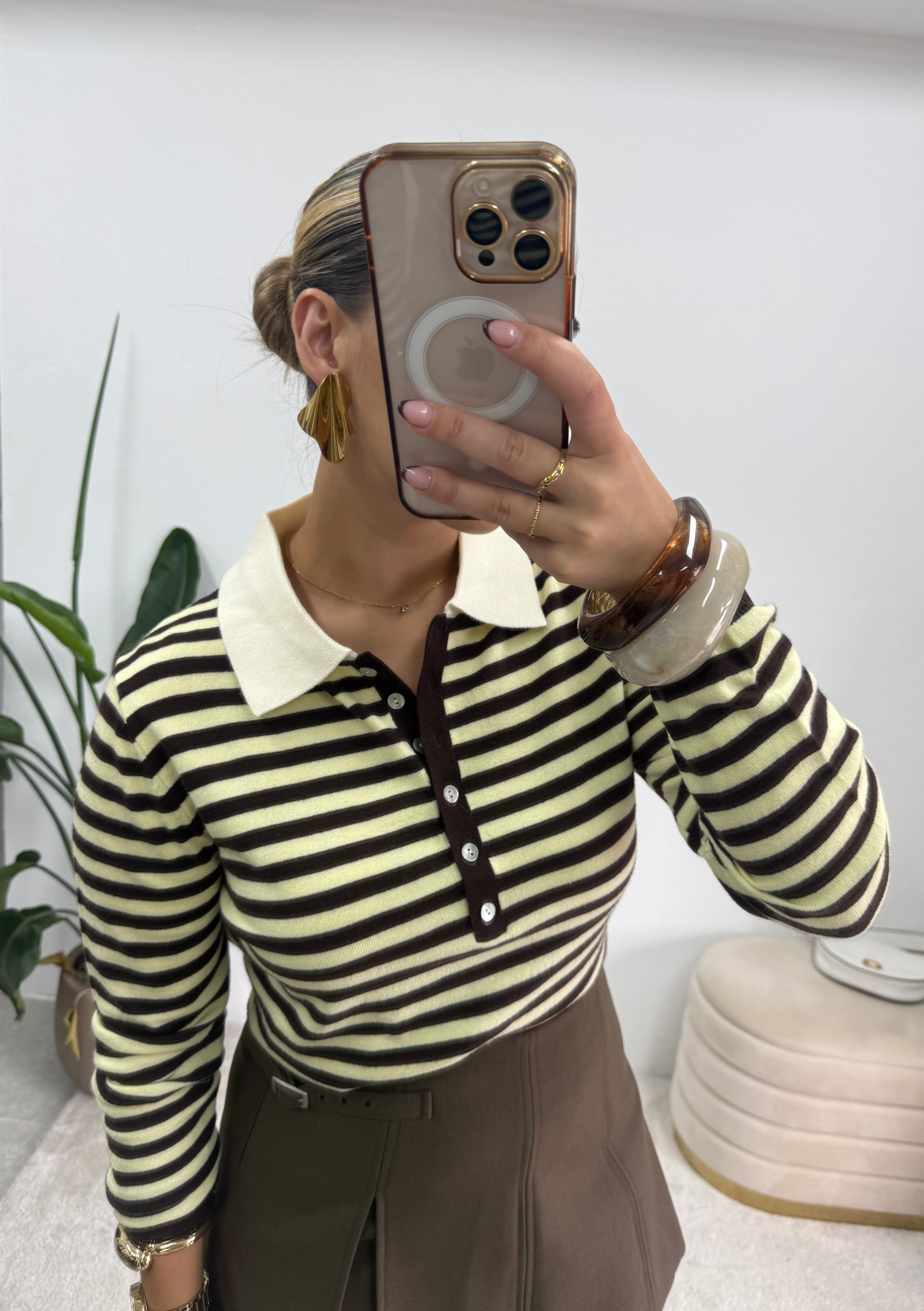 Polo Classic Lines - Castanho/Amarelo 6