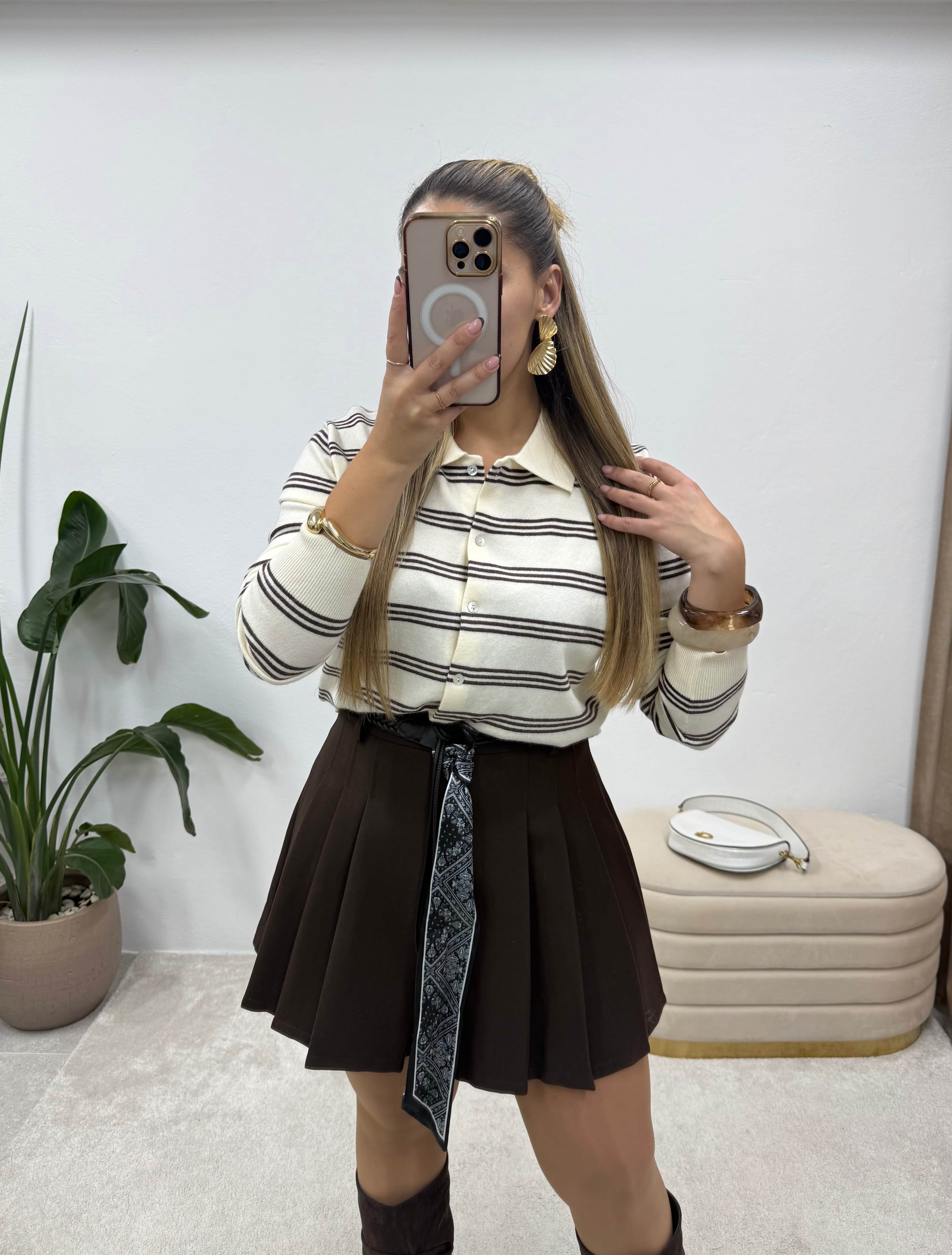 Saia Plissada Chocolate 6