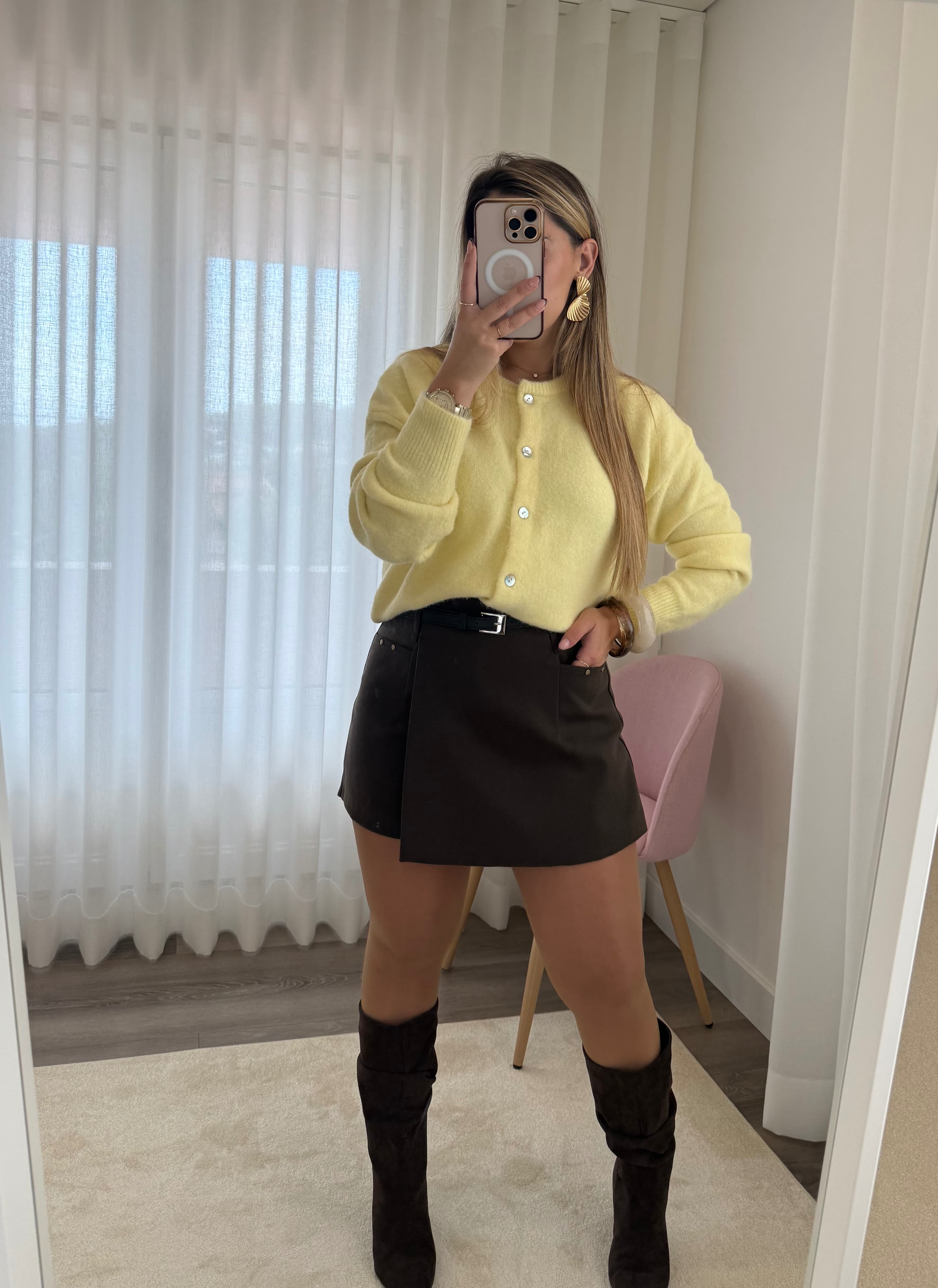 Cardigan Algodão Doce Amarelo