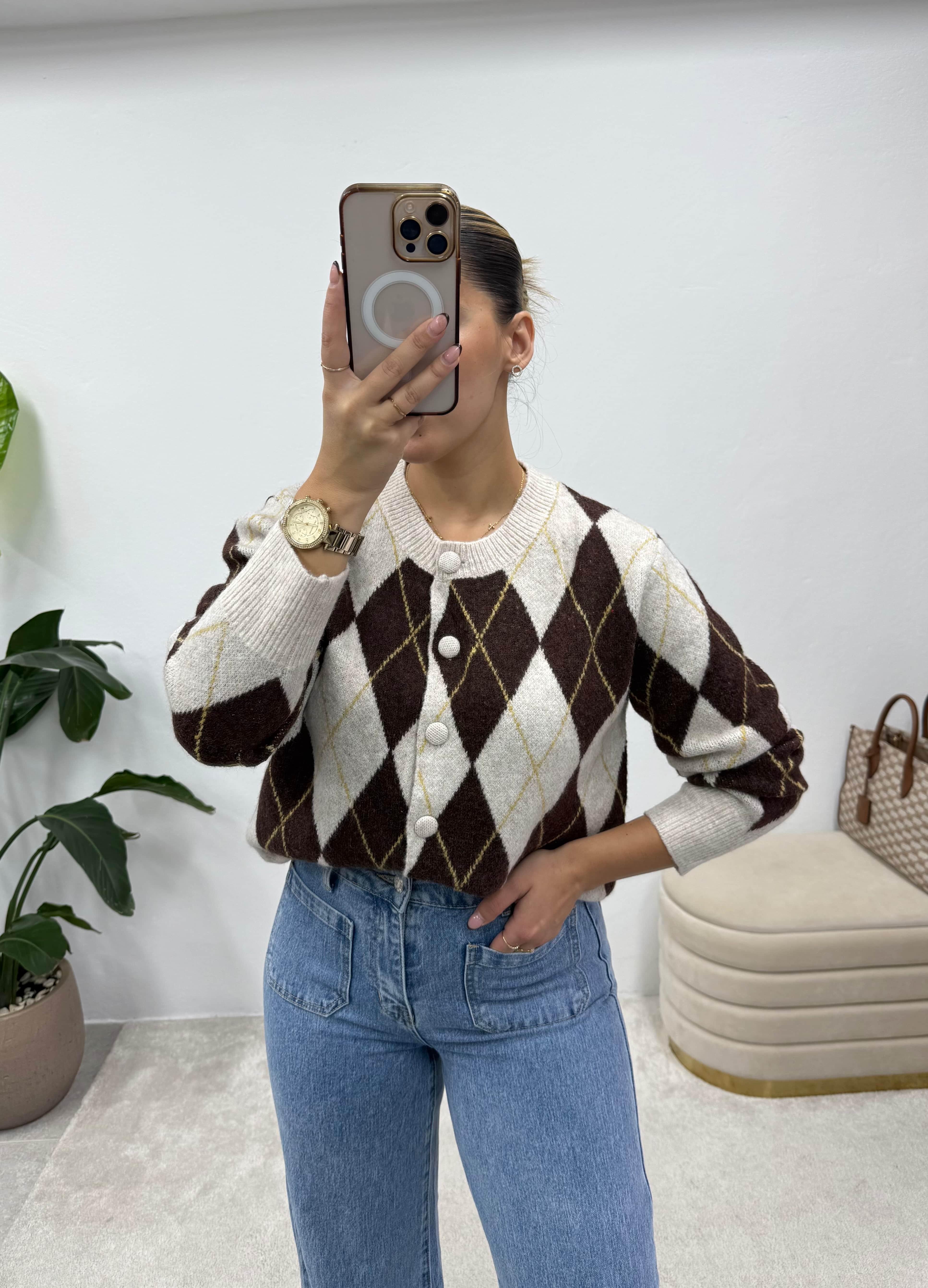 Cardigan Jacquard Argyle