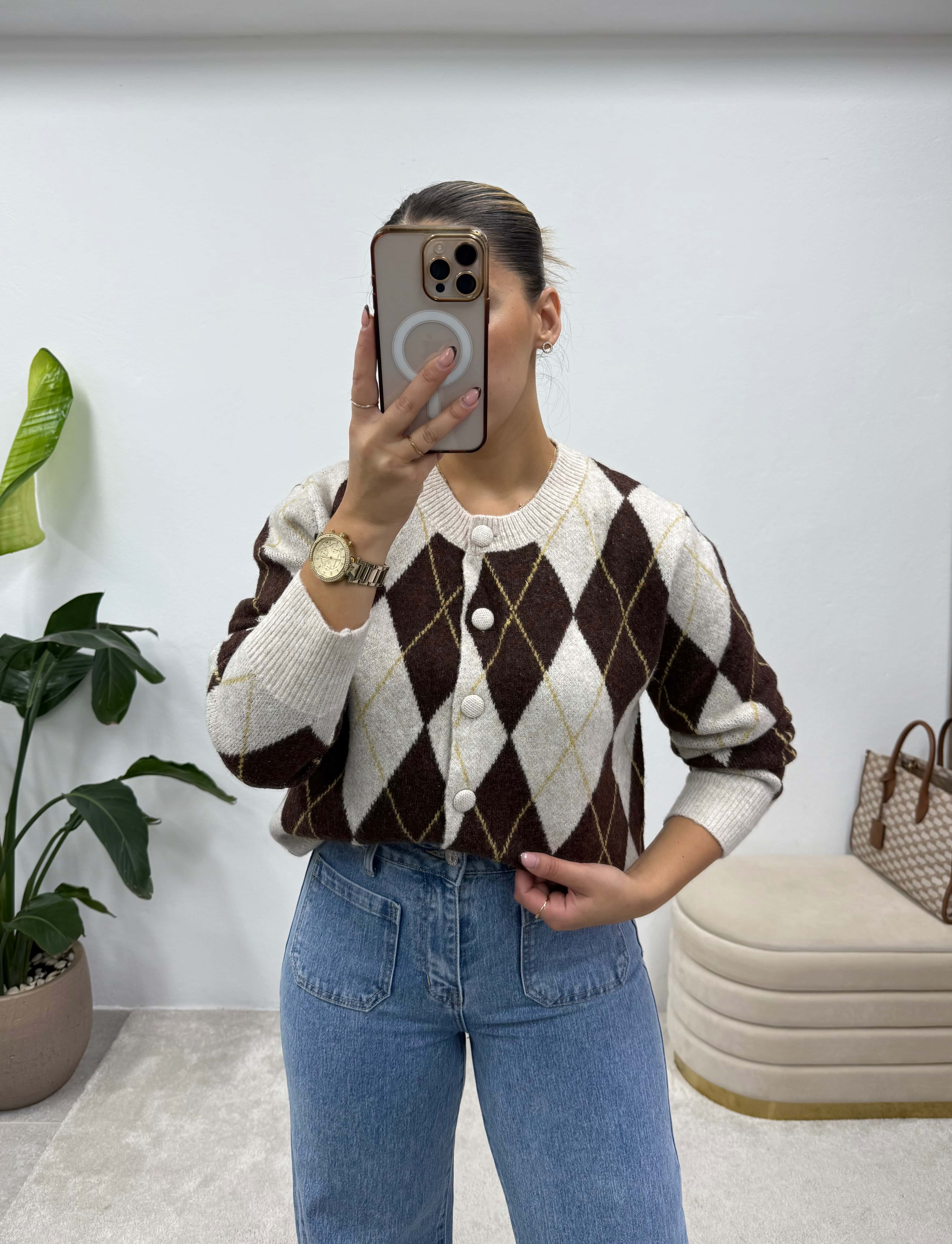 Cardigan Jacquard Argyle 4