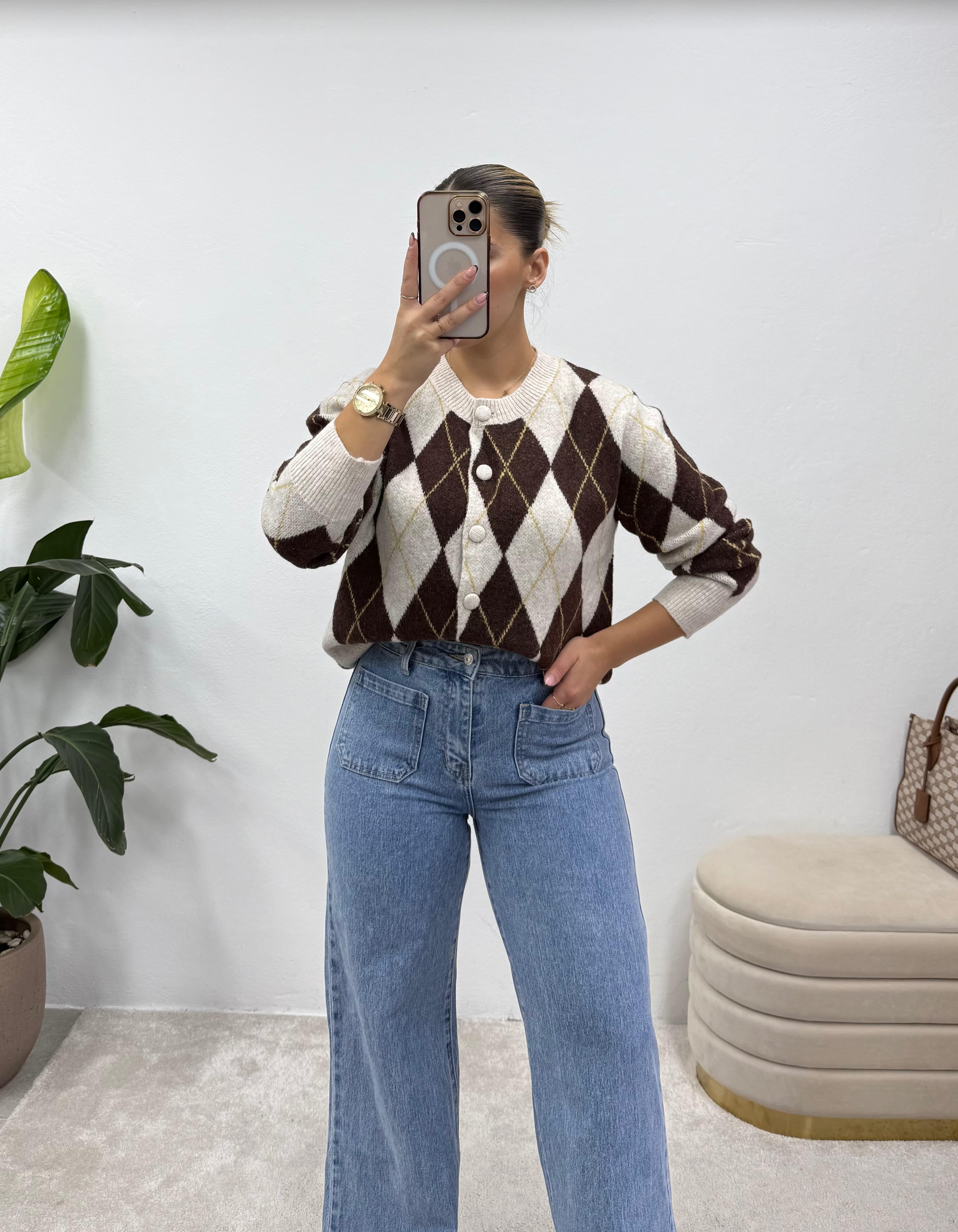 Cardigan Jacquard Argyle