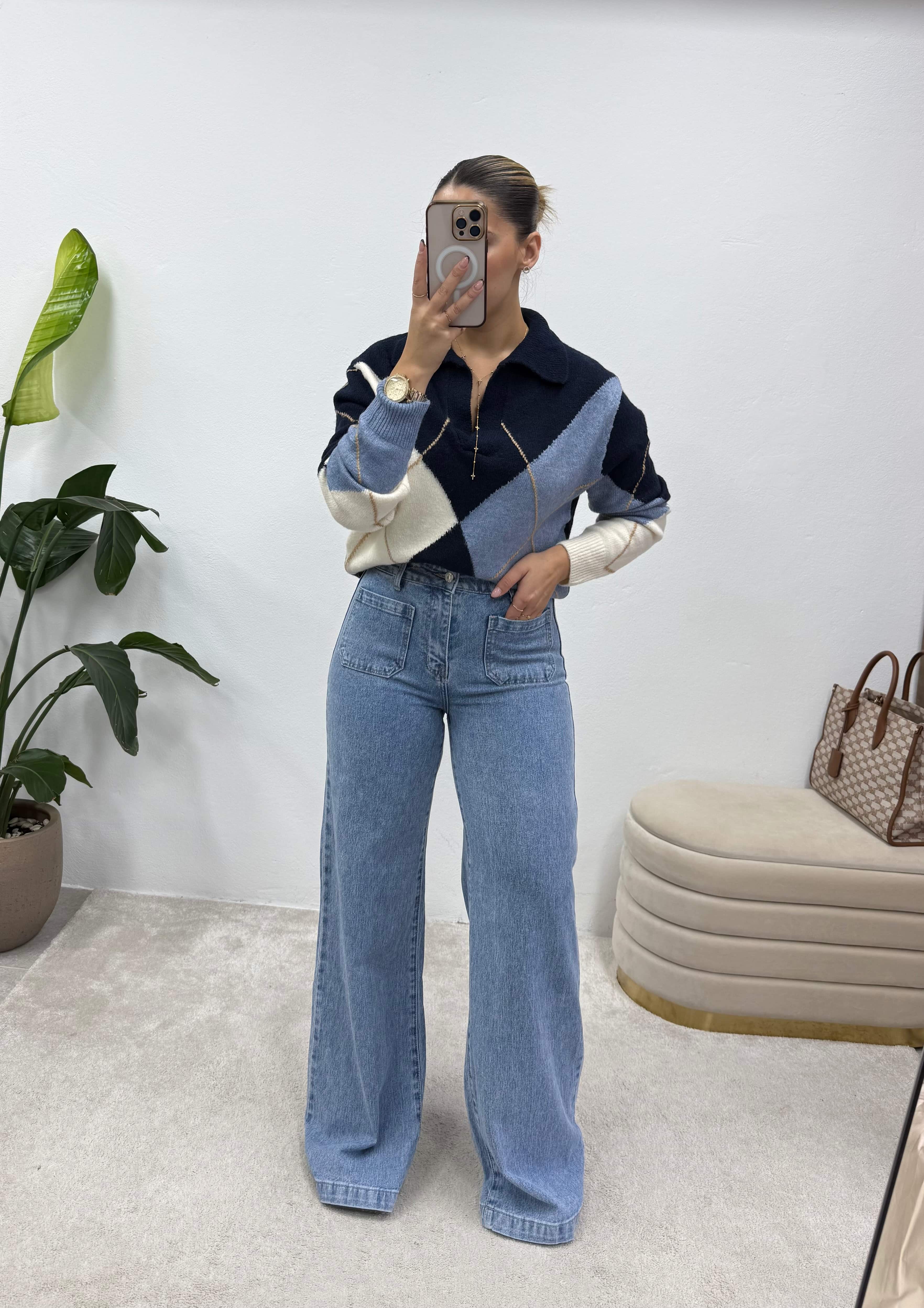 Polo jacquard Azul 5