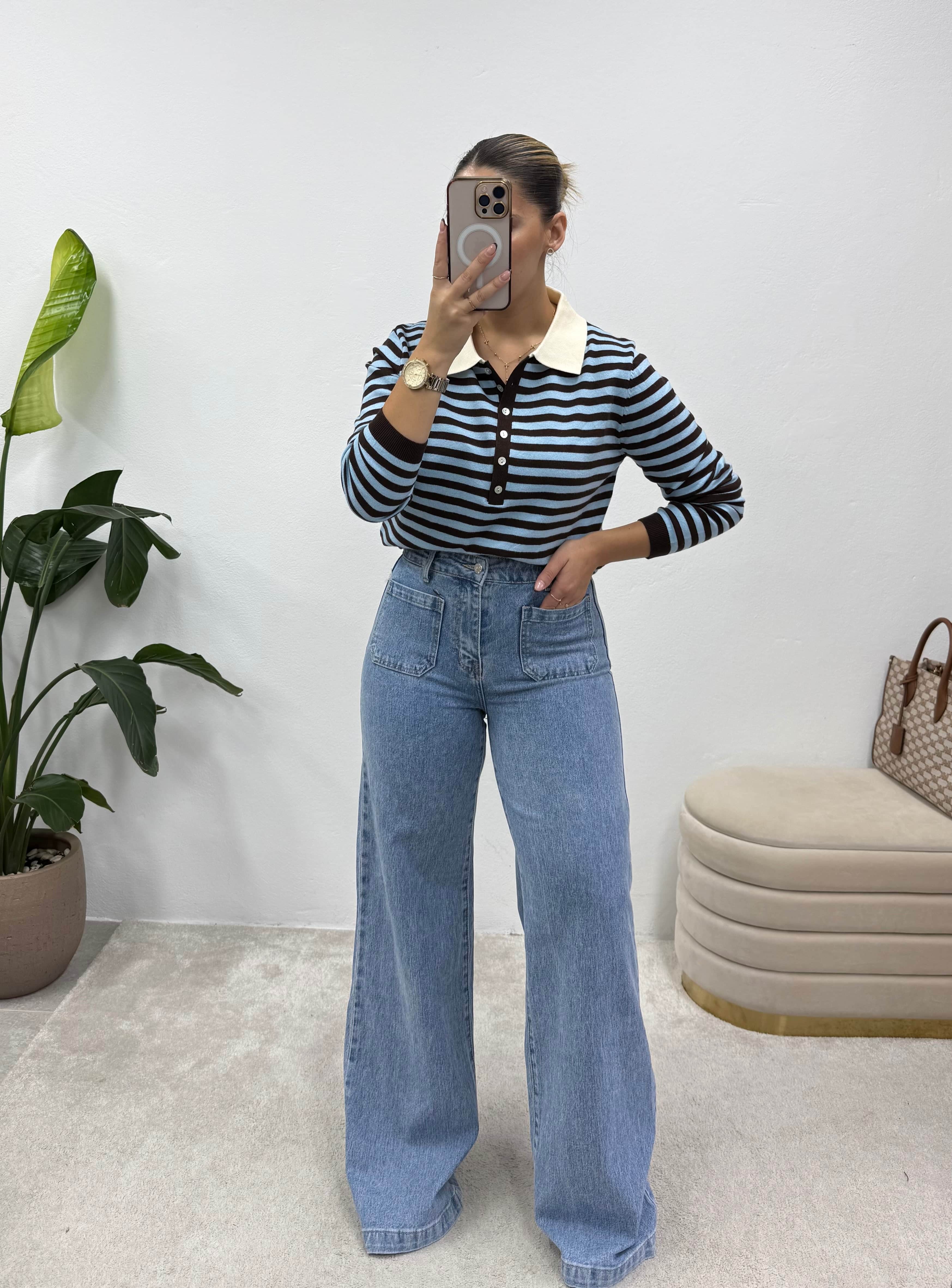 Jeans Wide Leg Bolsos Frontais 4