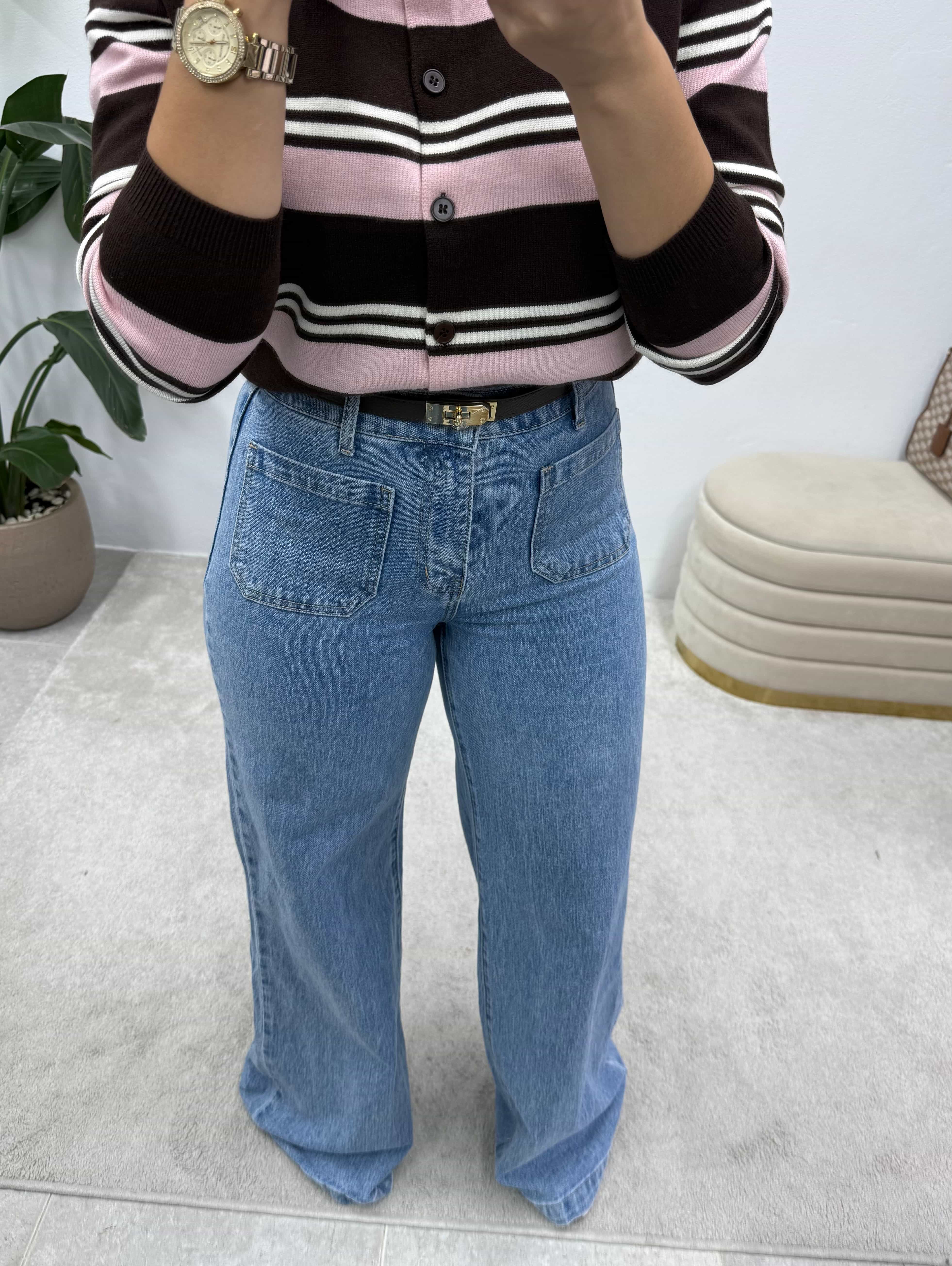 Jeans Wide Leg Bolsos Frontais 3