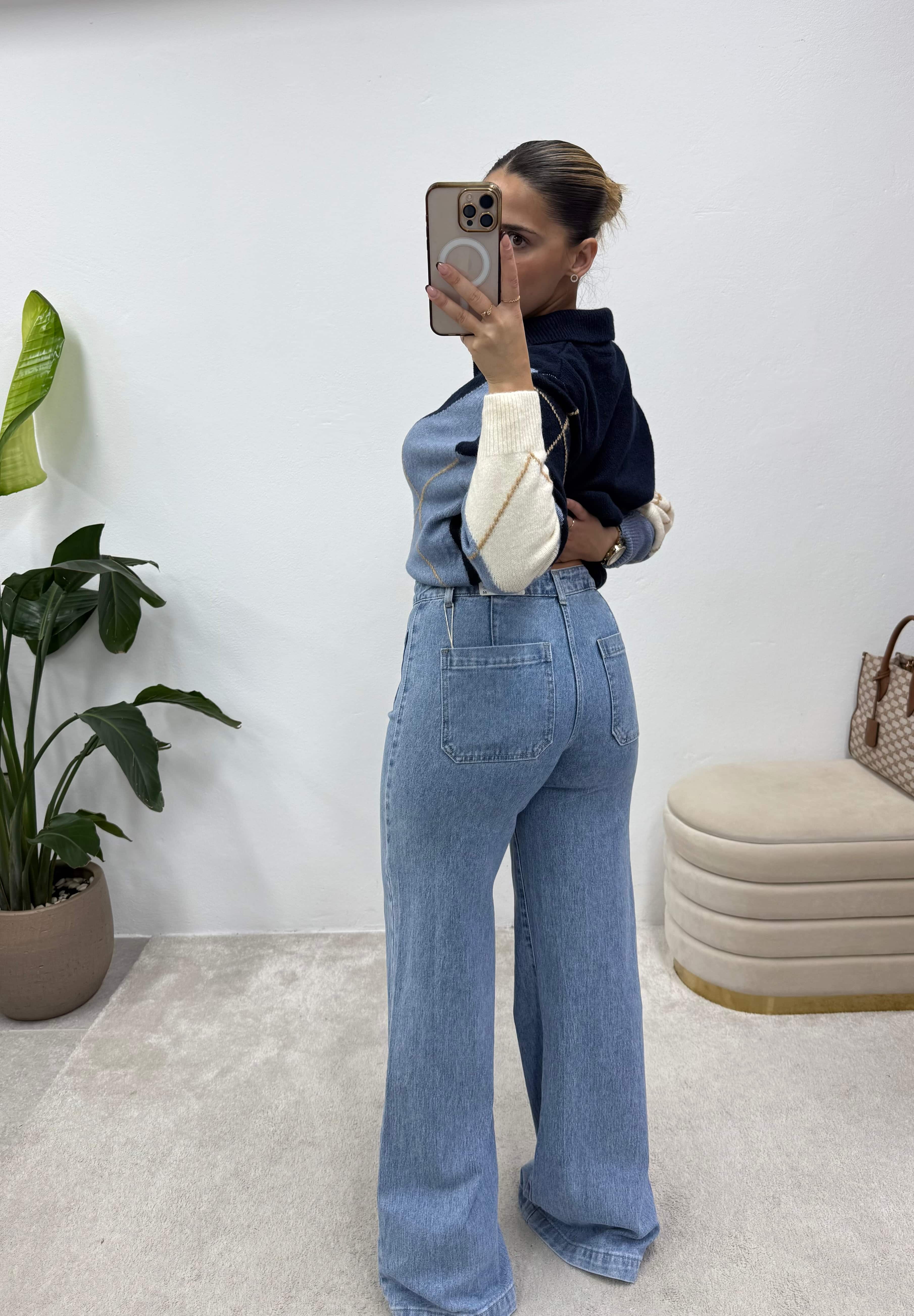 Jeans Wide Leg Bolsos Frontais 7