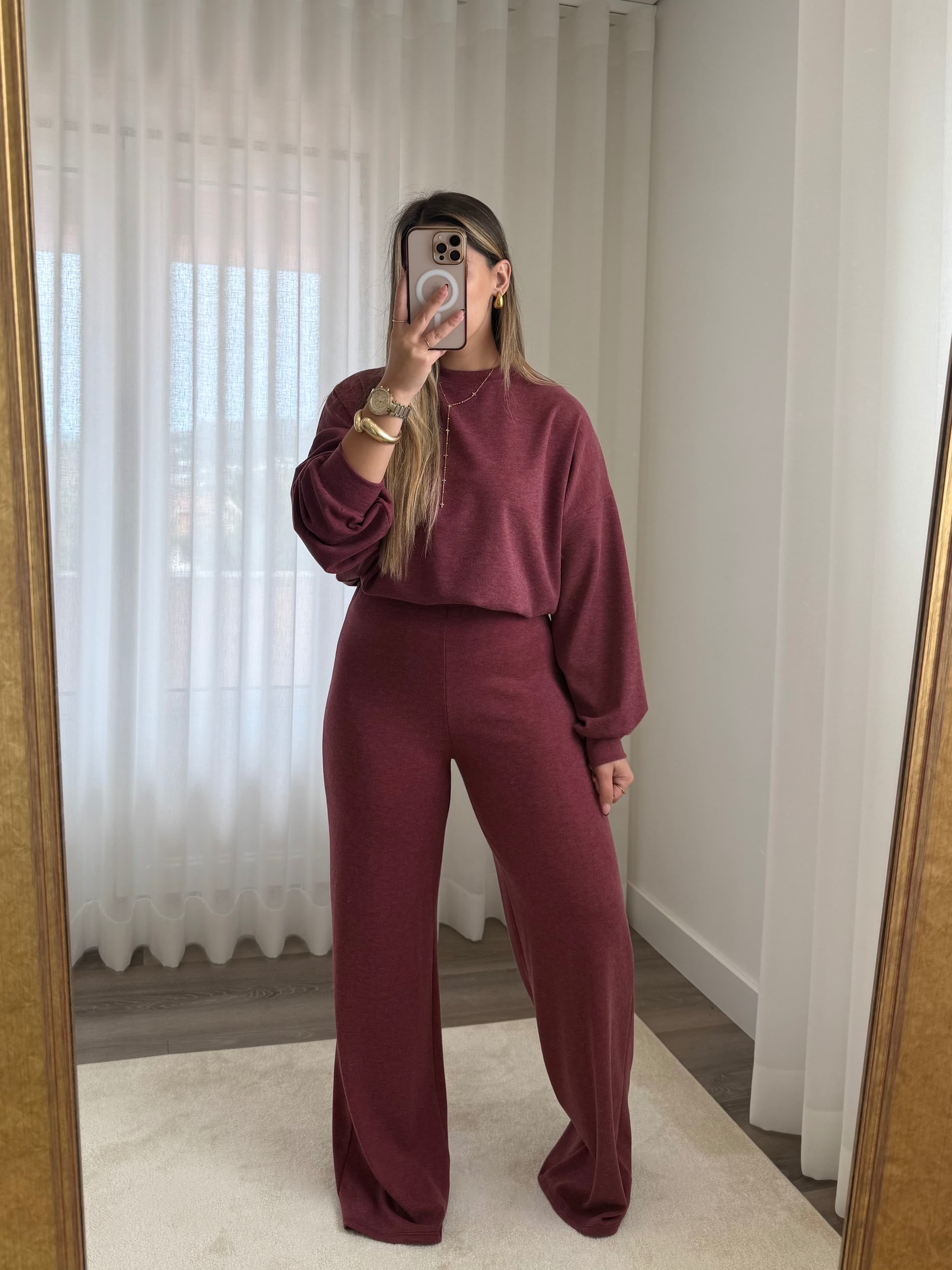 Conjunto Chill Mood Bordeaux  6