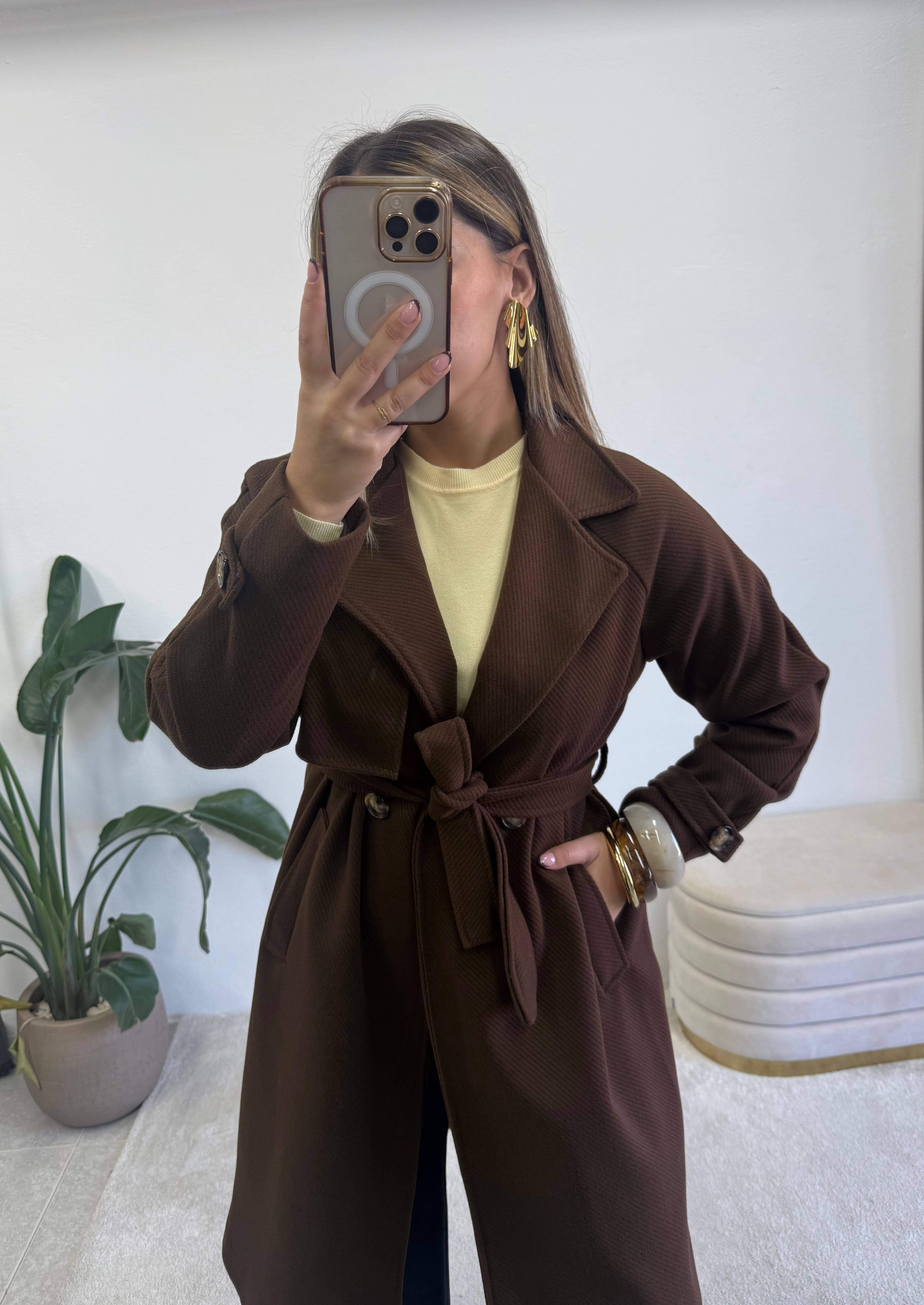 Sobretudo Essential Castanho 3