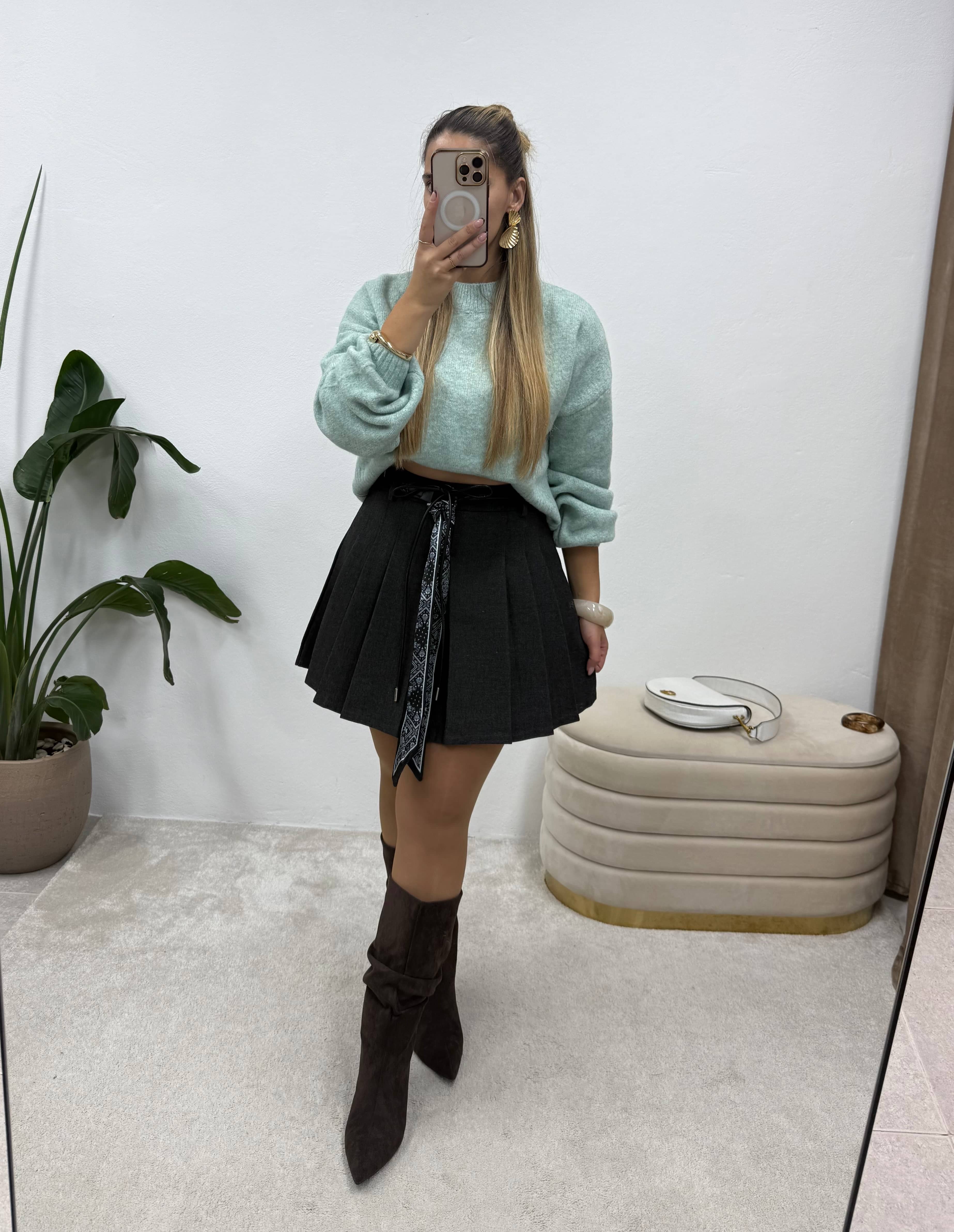 Saia Plissada Dark grey