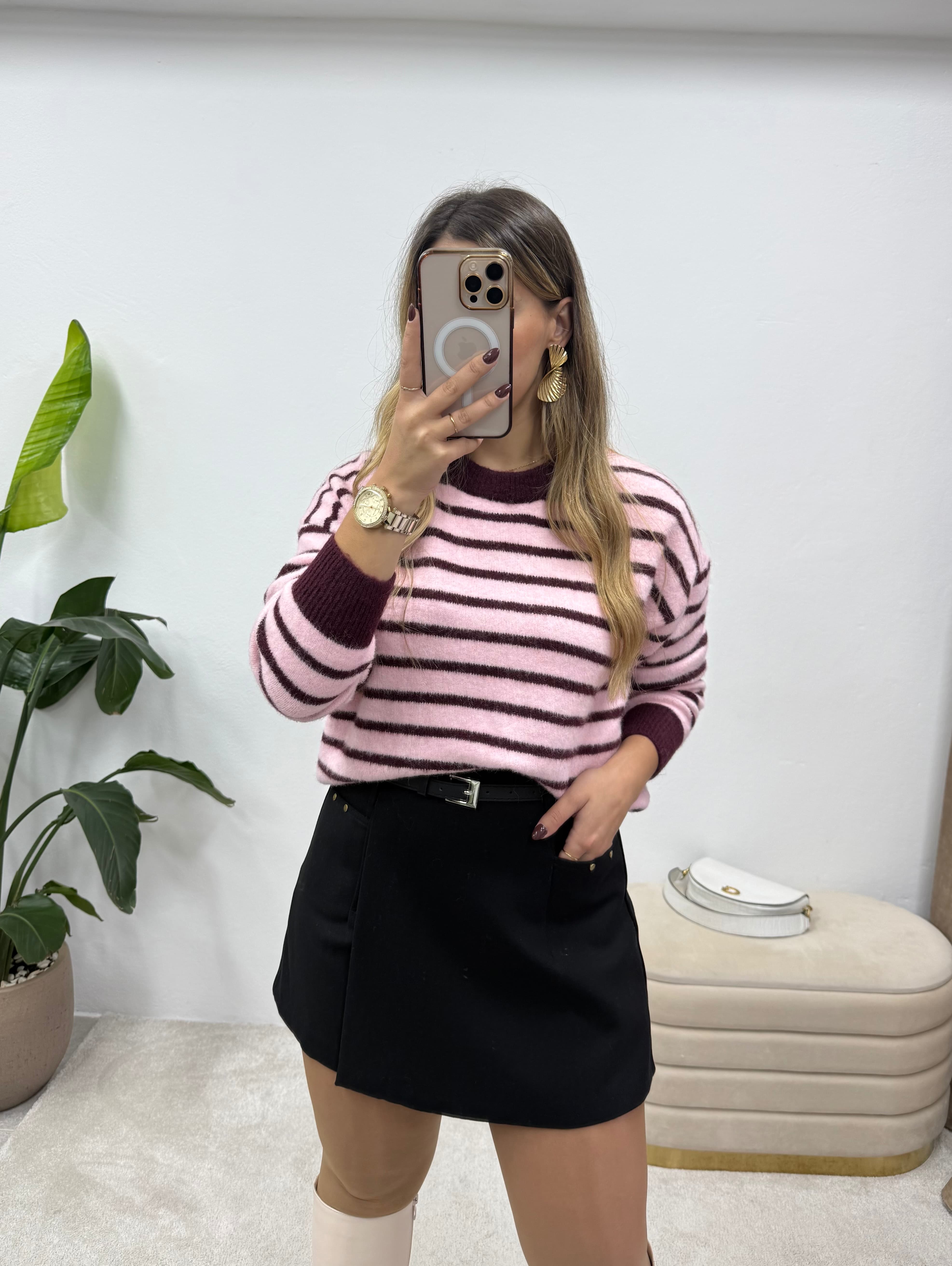 Malha Cozy Pink & Wine