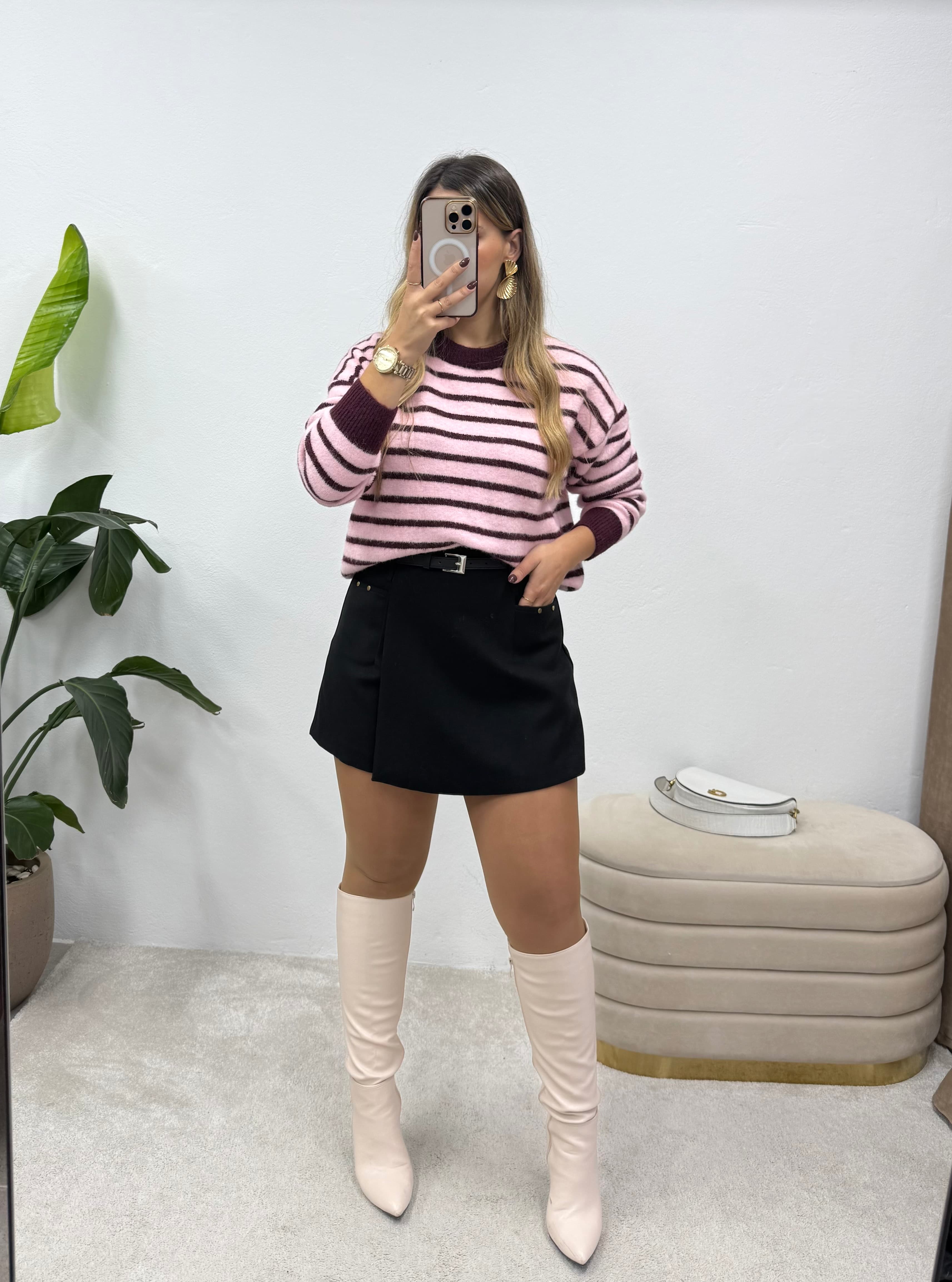 Malha Cozy Pink & Wine