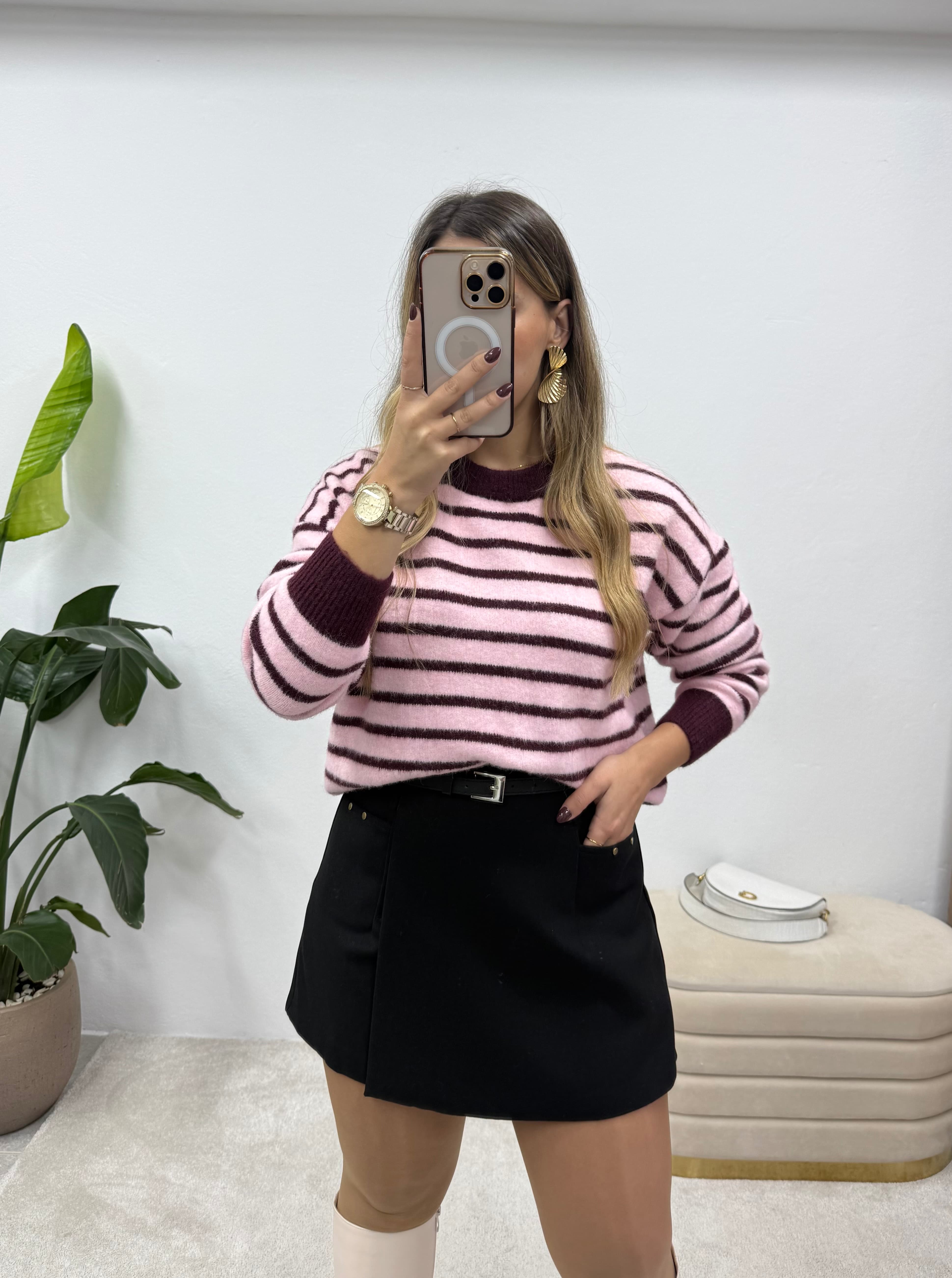 Malha Cozy Pink & Wine 3