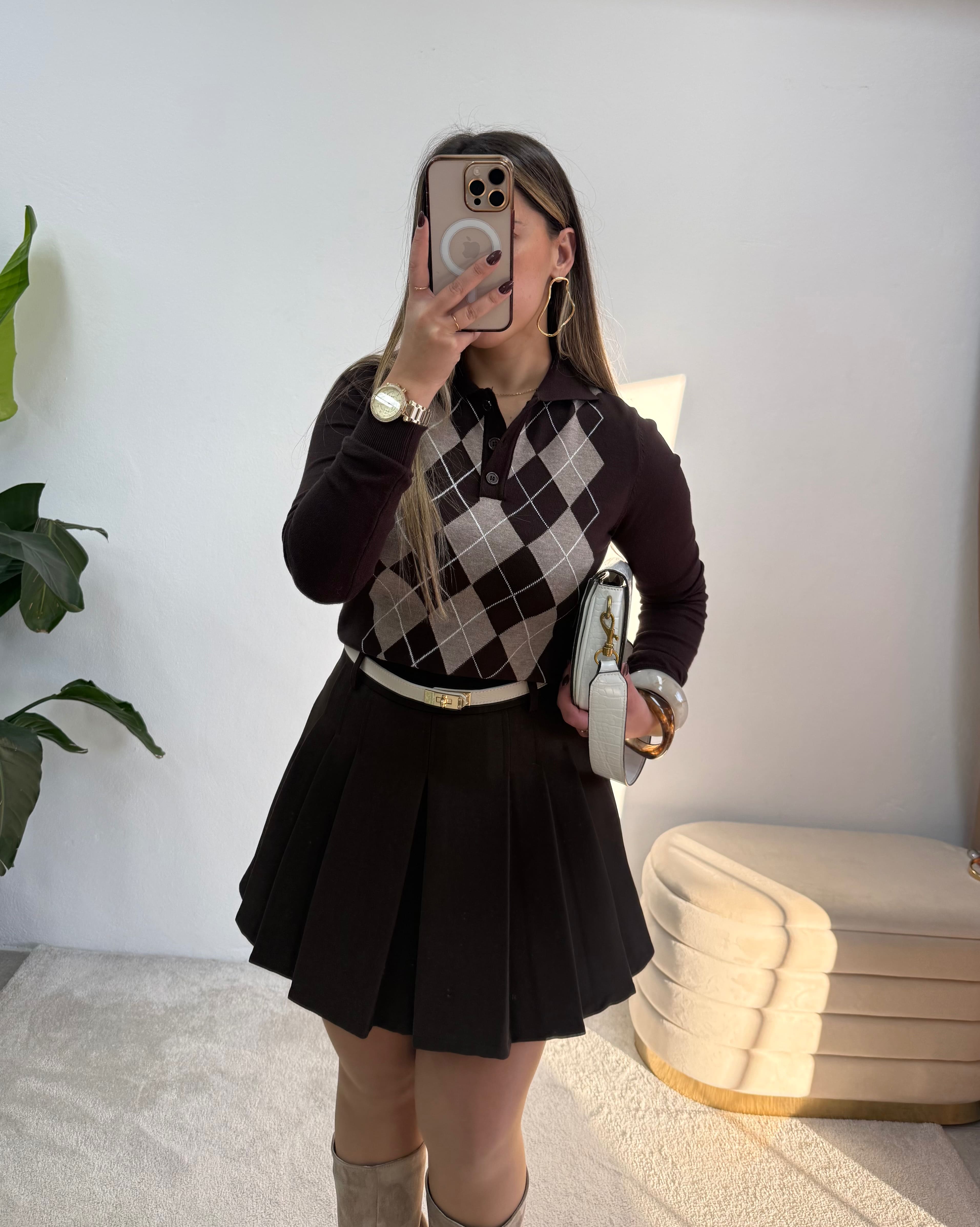 Polo Cambridge castanho  4