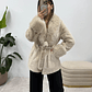 Casaco de pêlo Deluxe Bege Curto - Thumbnail 1