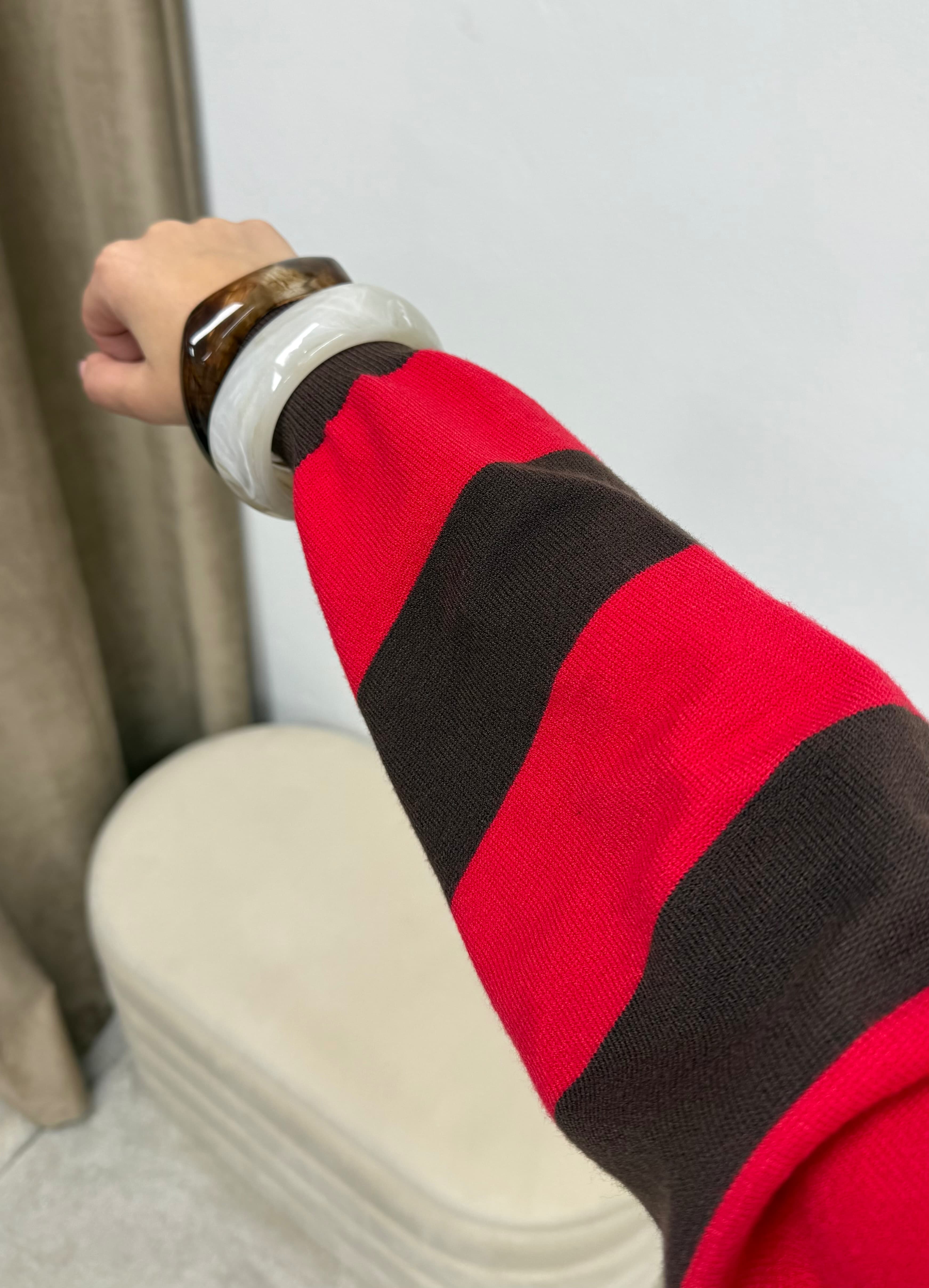 Polo castanho/vermelho 3