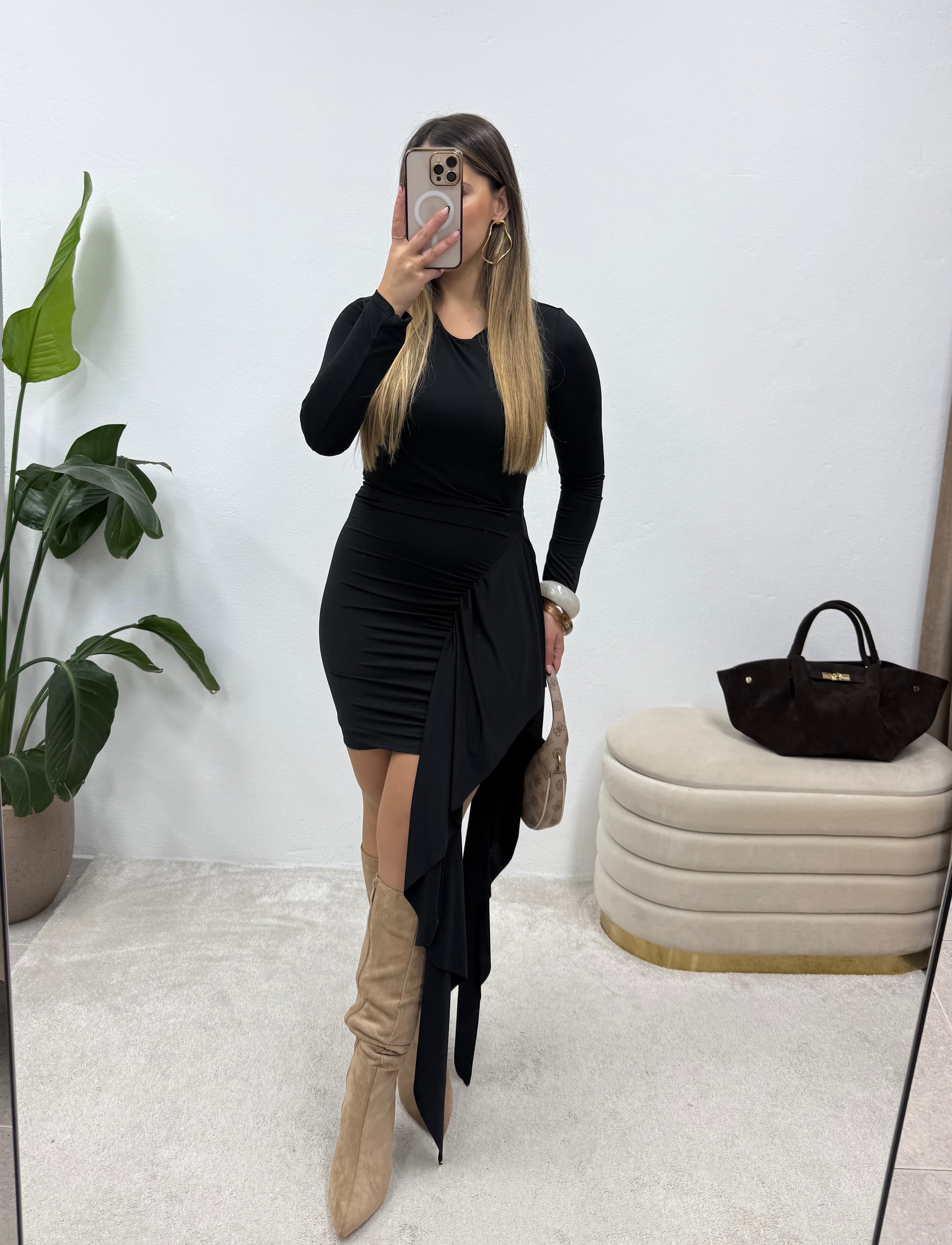 Vestido Draped Luxe Preto