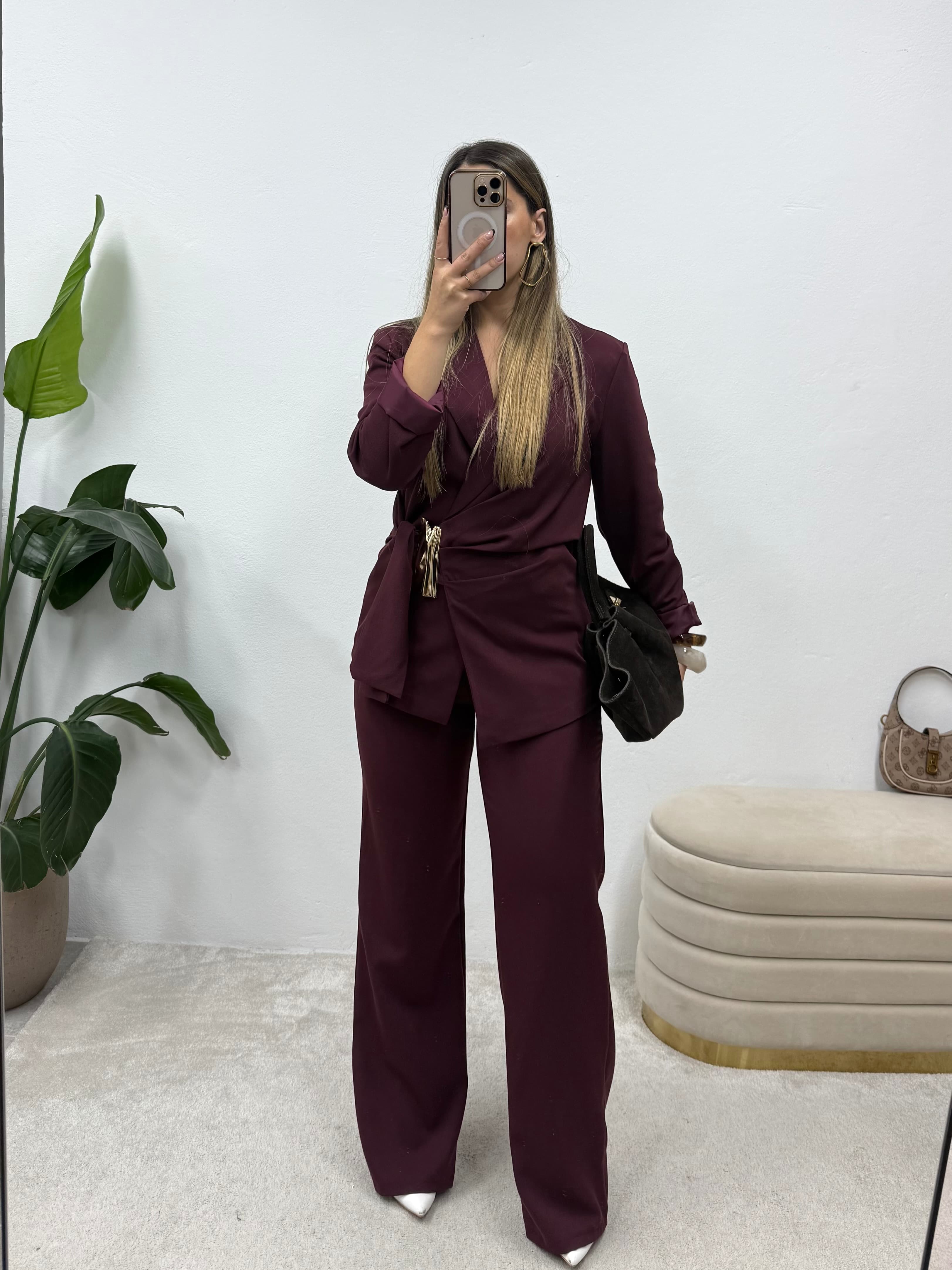 Burgundy Power Suit 3