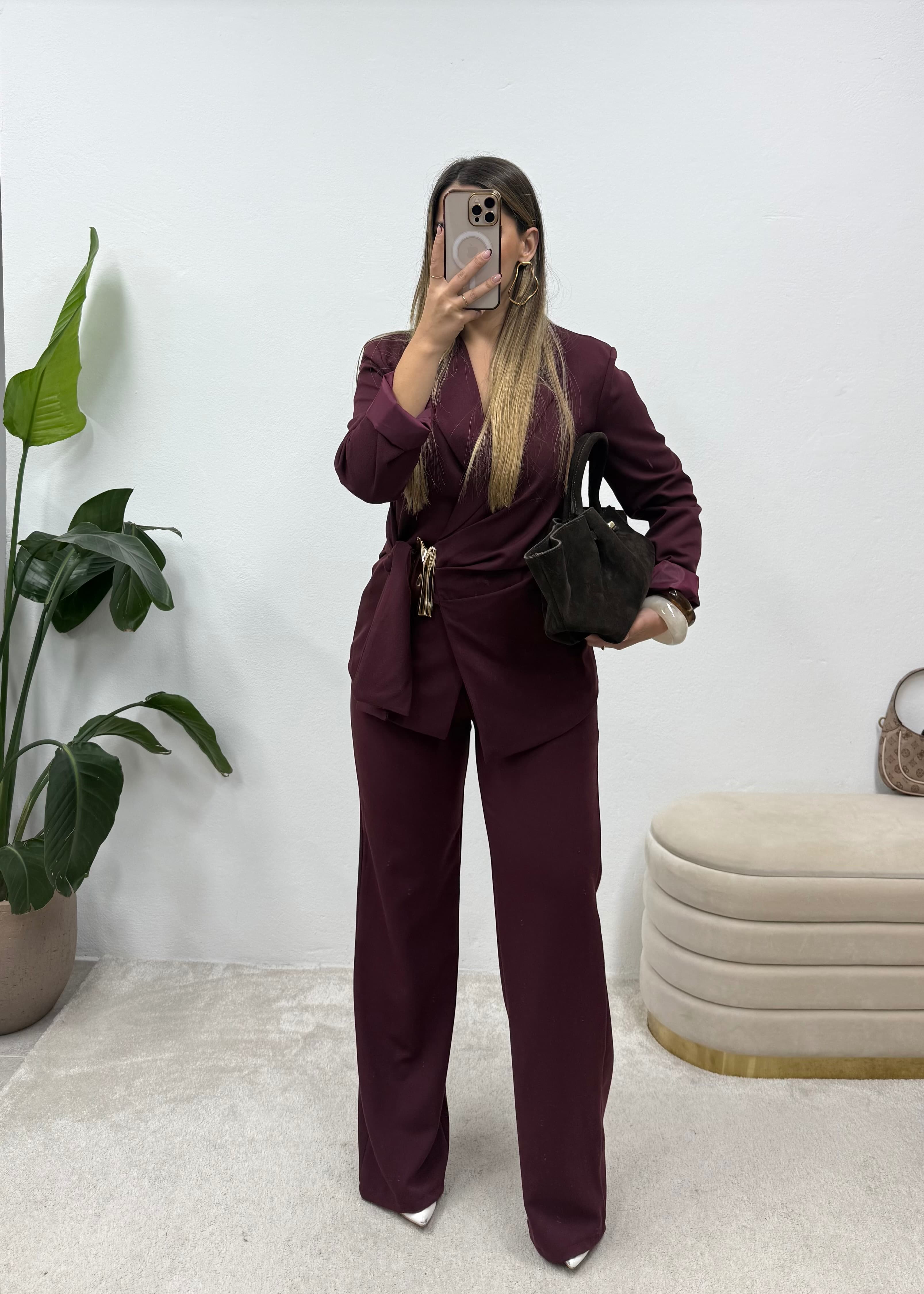 Burgundy Power Suit 5