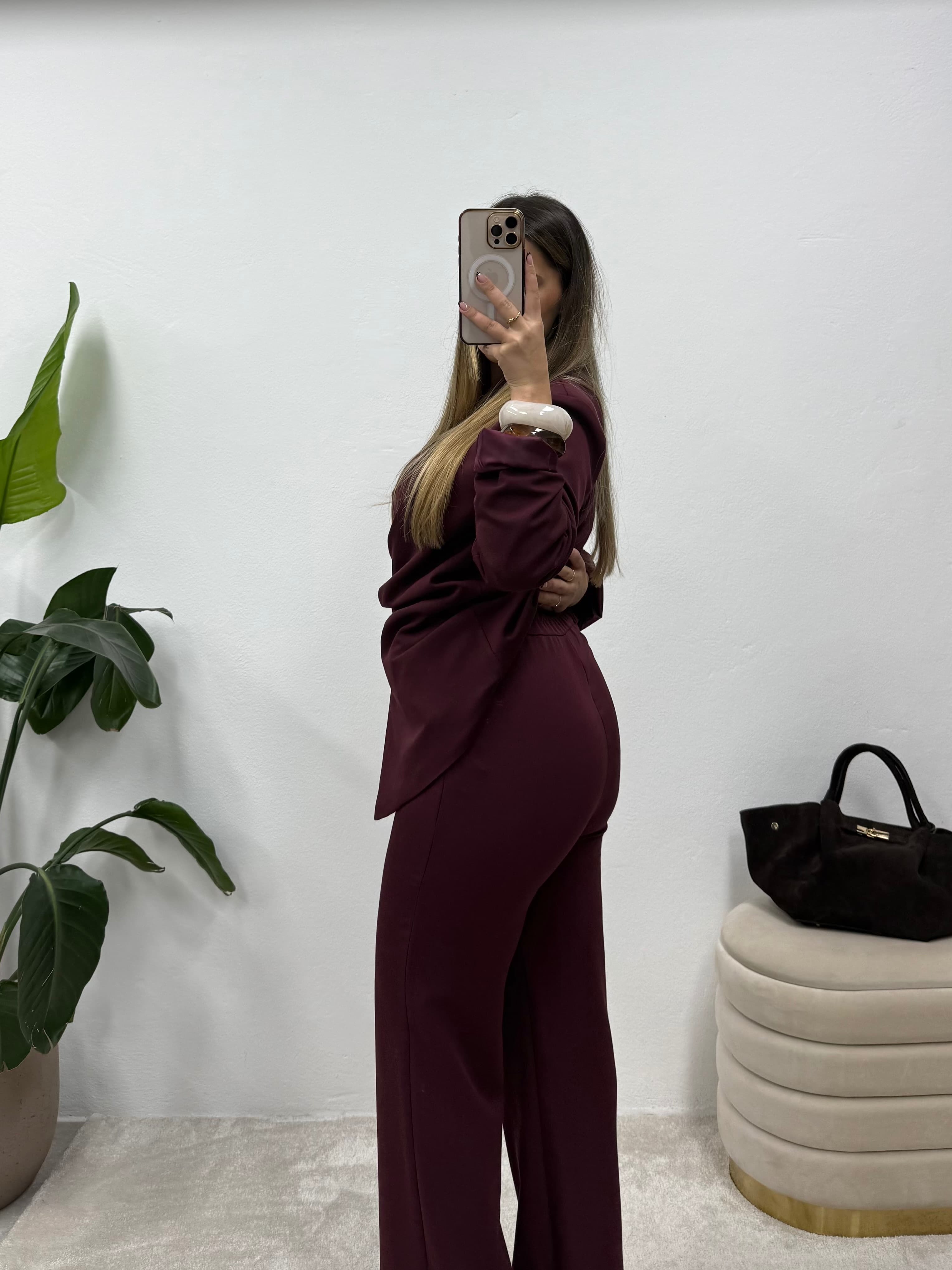 Burgundy Power Suit 4