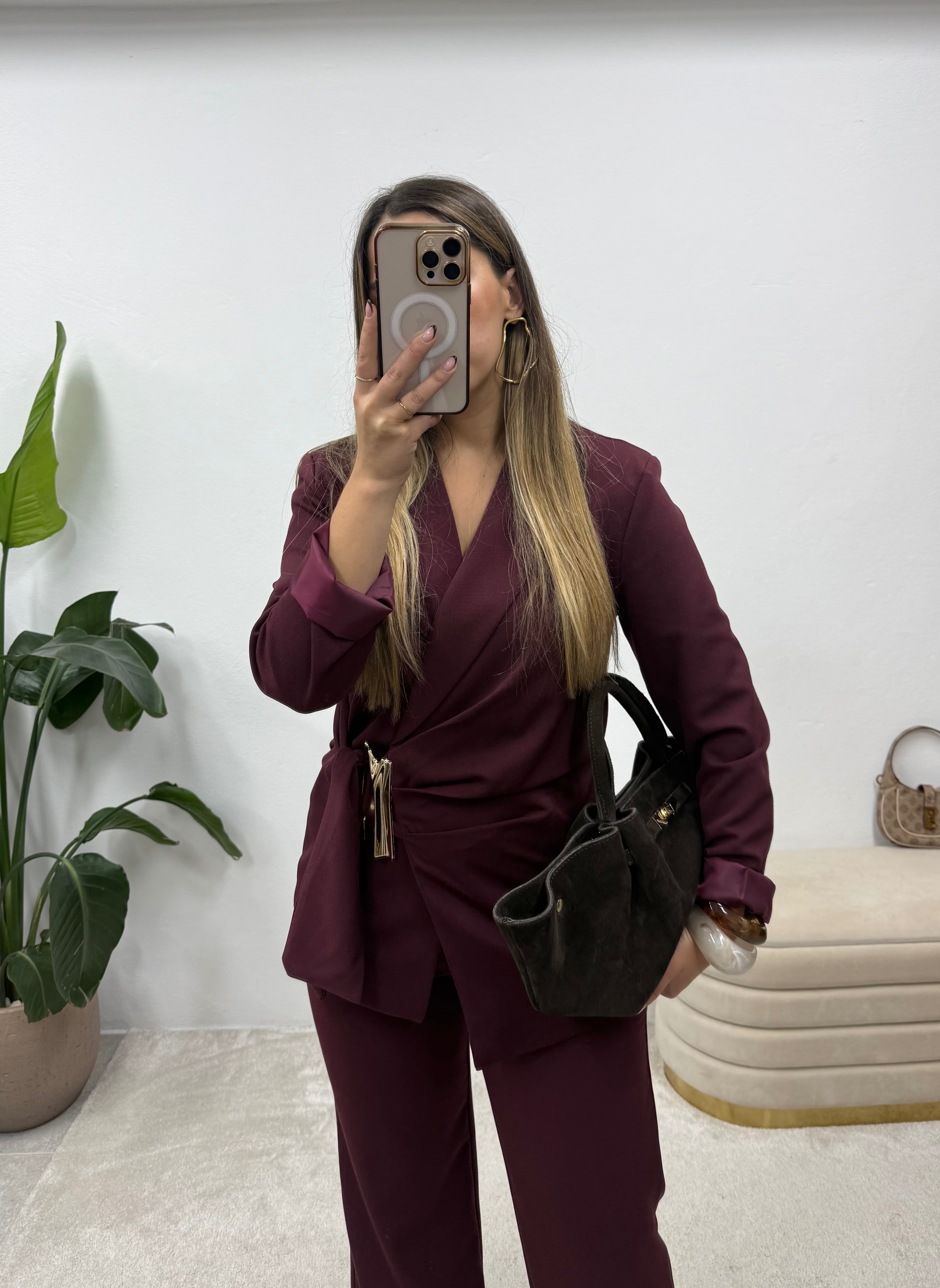 Burgundy Power Suit