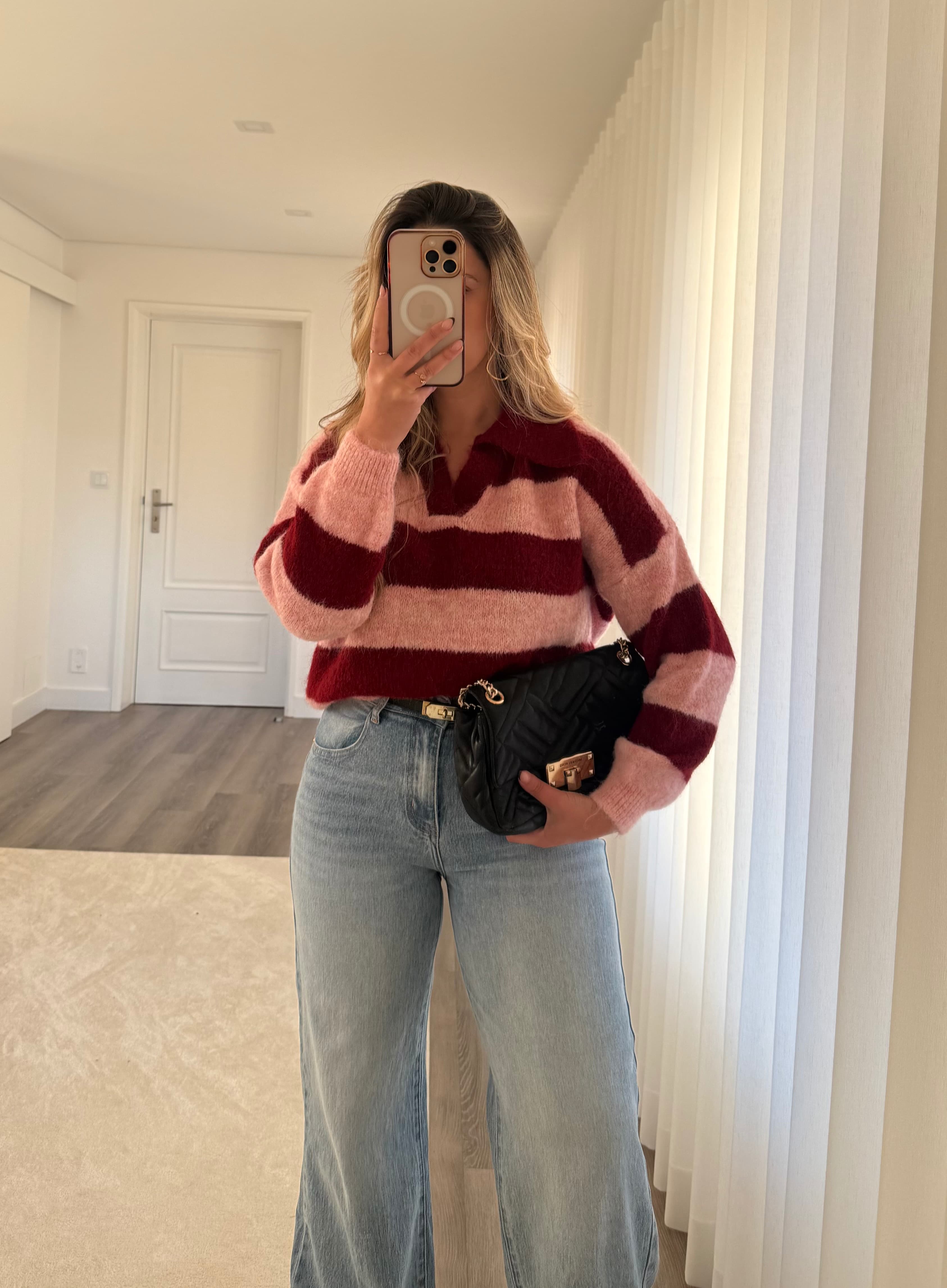 Polo Bordeaux/rosa 4