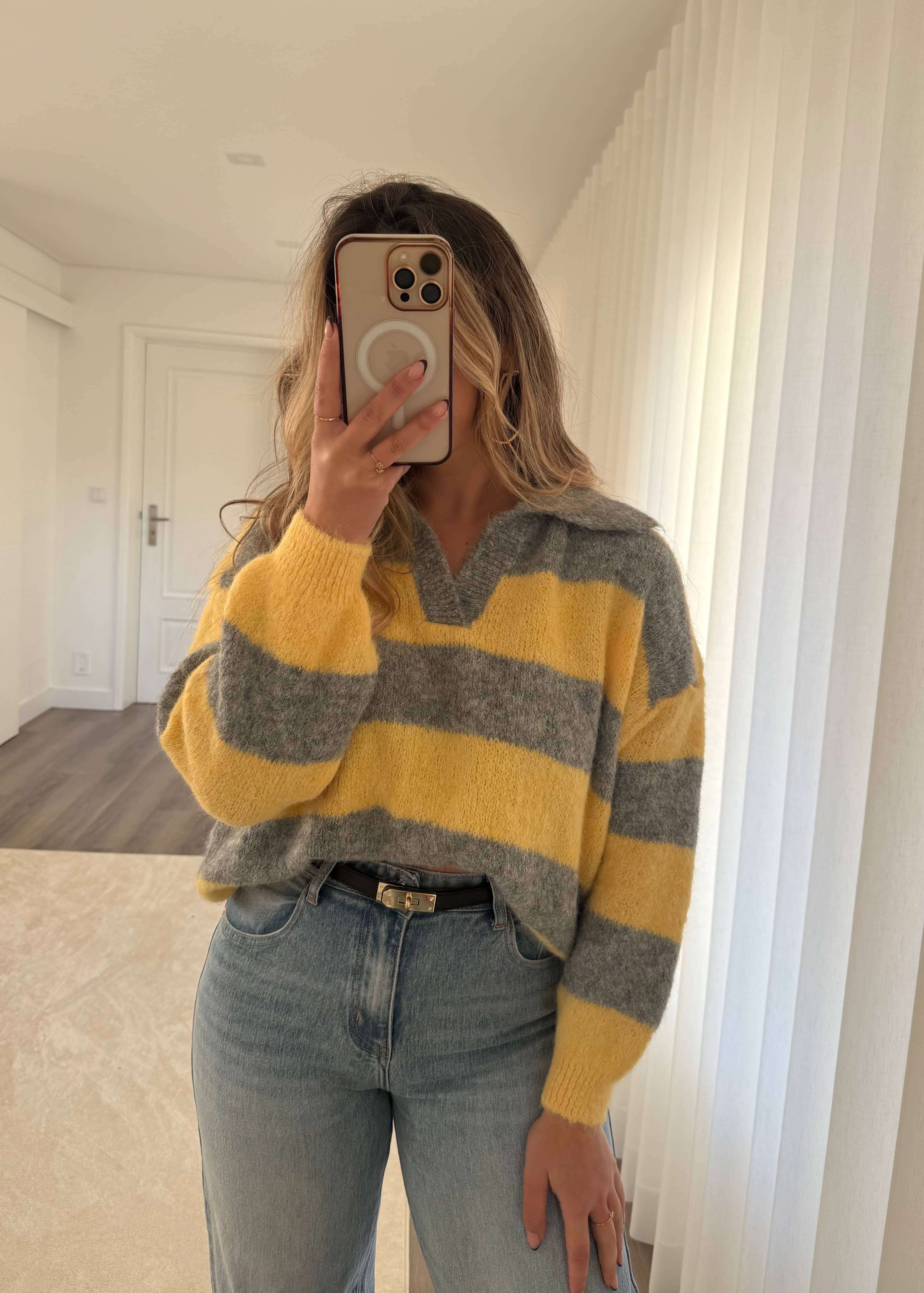 Polo cinza/amarelo 2