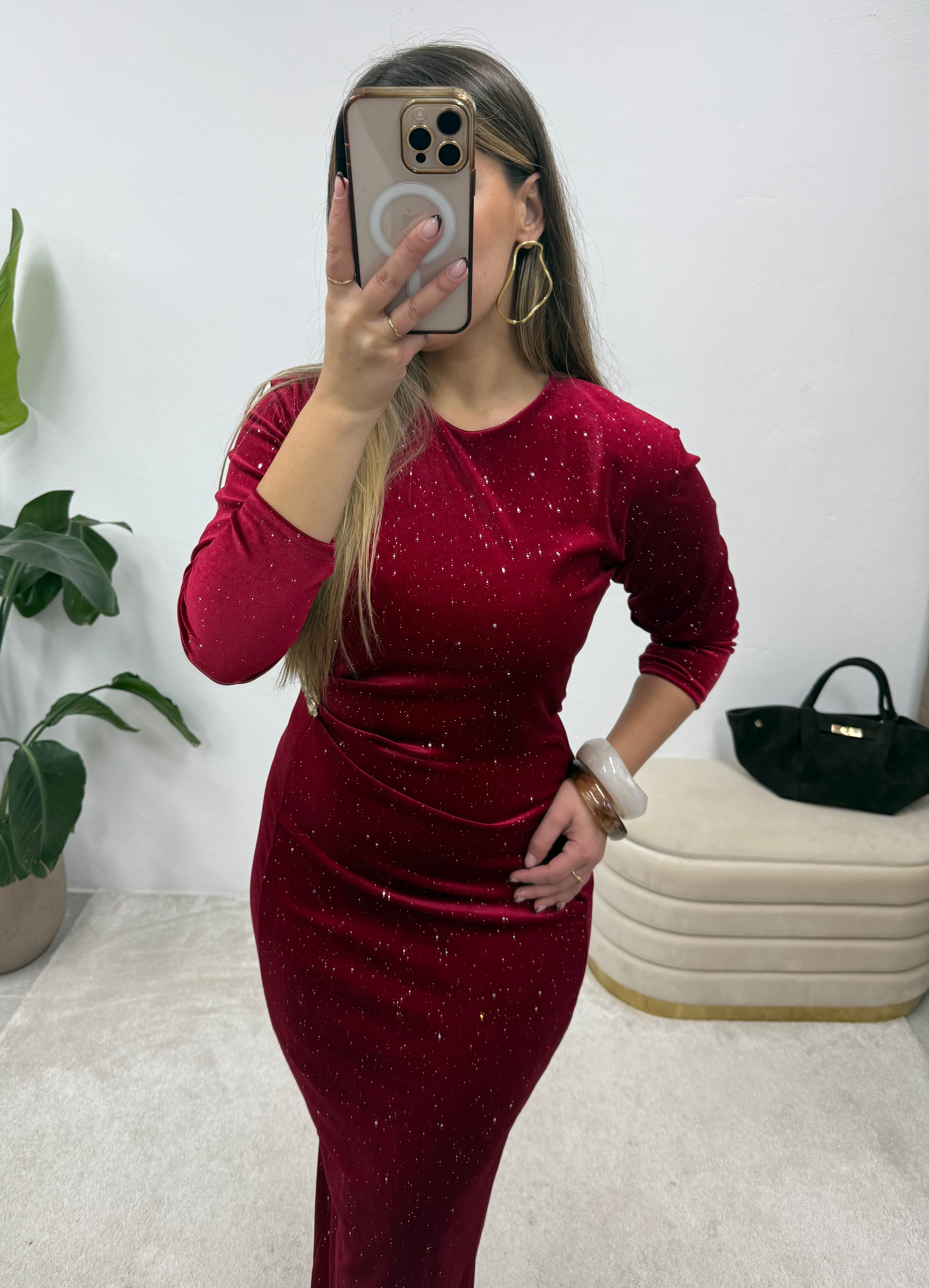 Vestido Midi Veludo Rubi 4