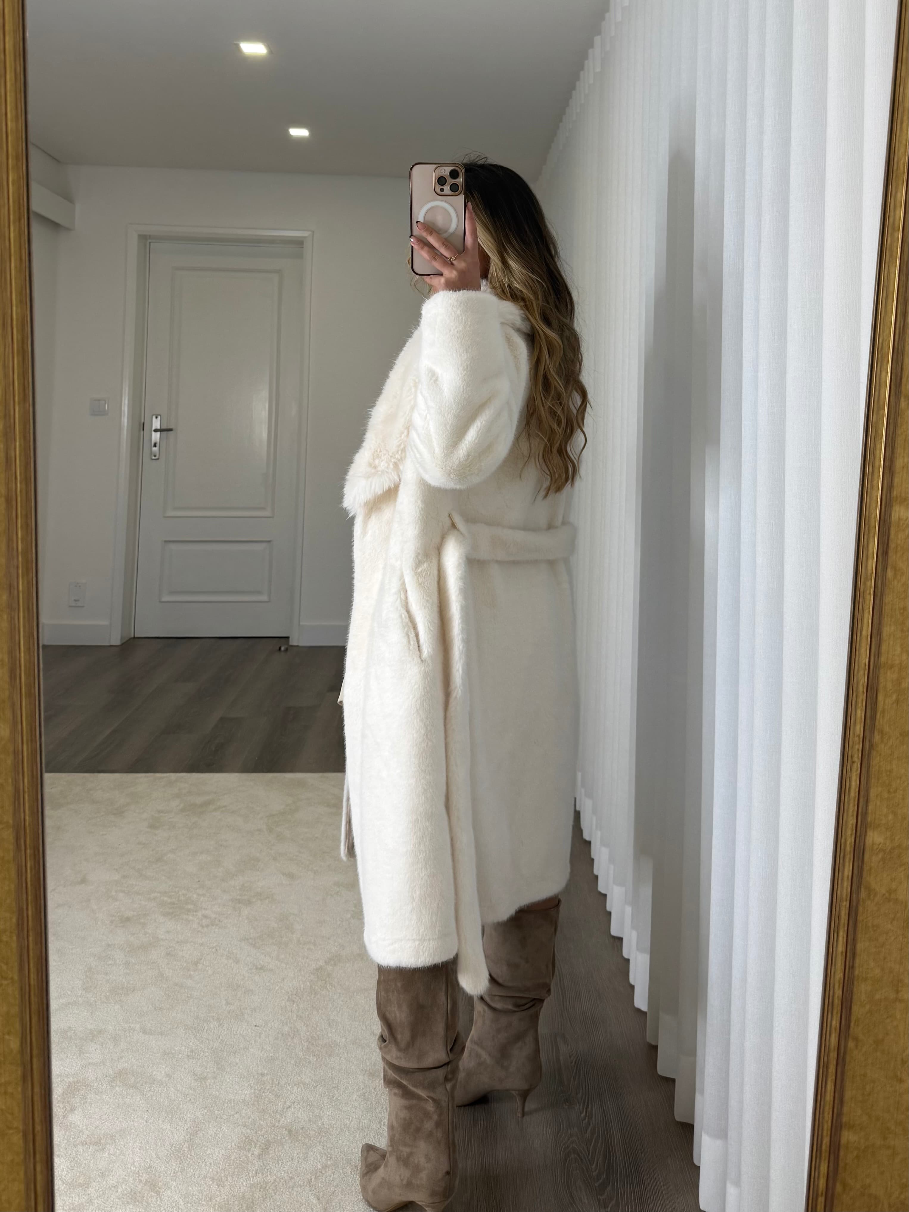 Casaco Pêlo Deluxe Branco pérola 5