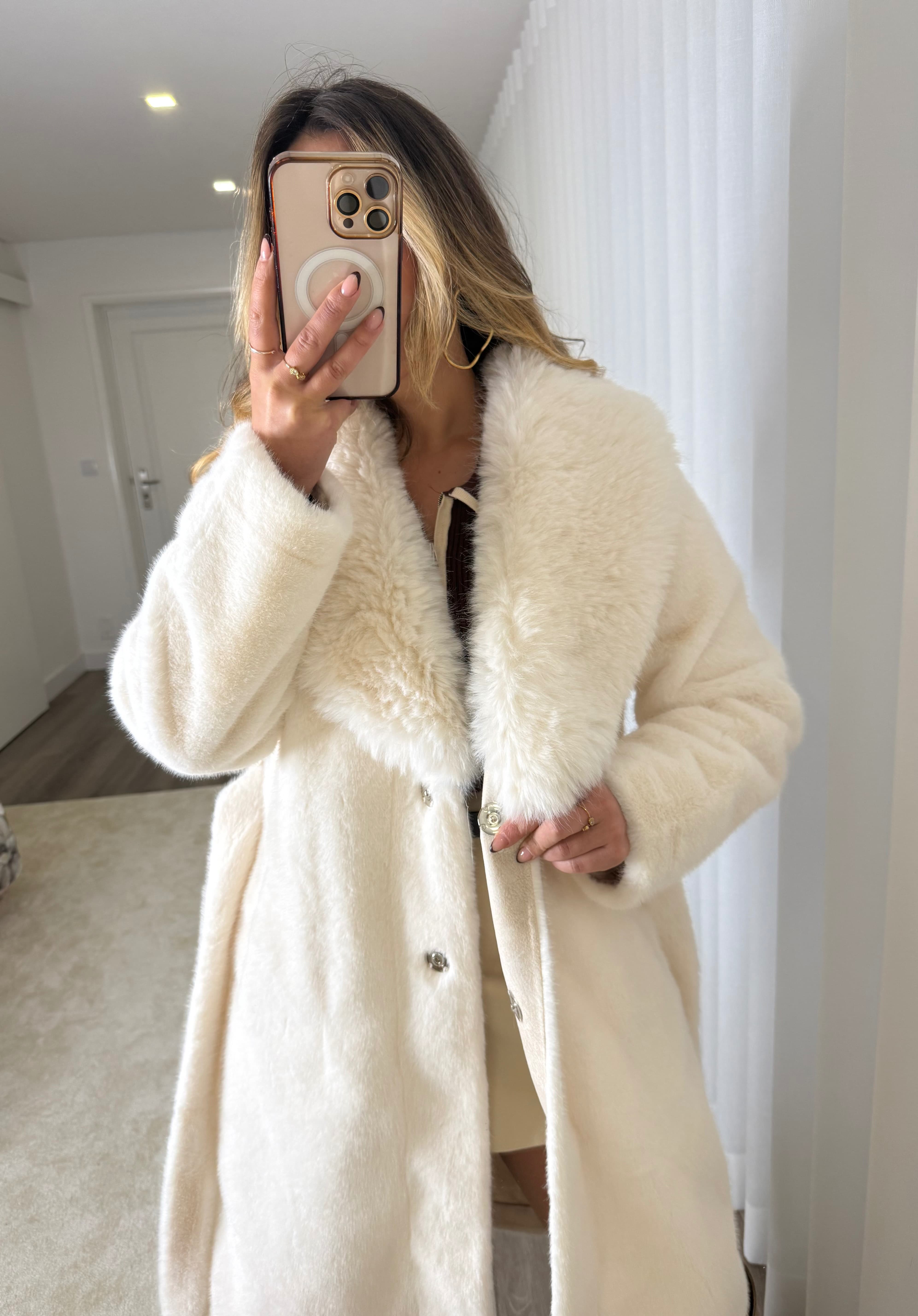 Casaco Pêlo Deluxe Branco pérola 4