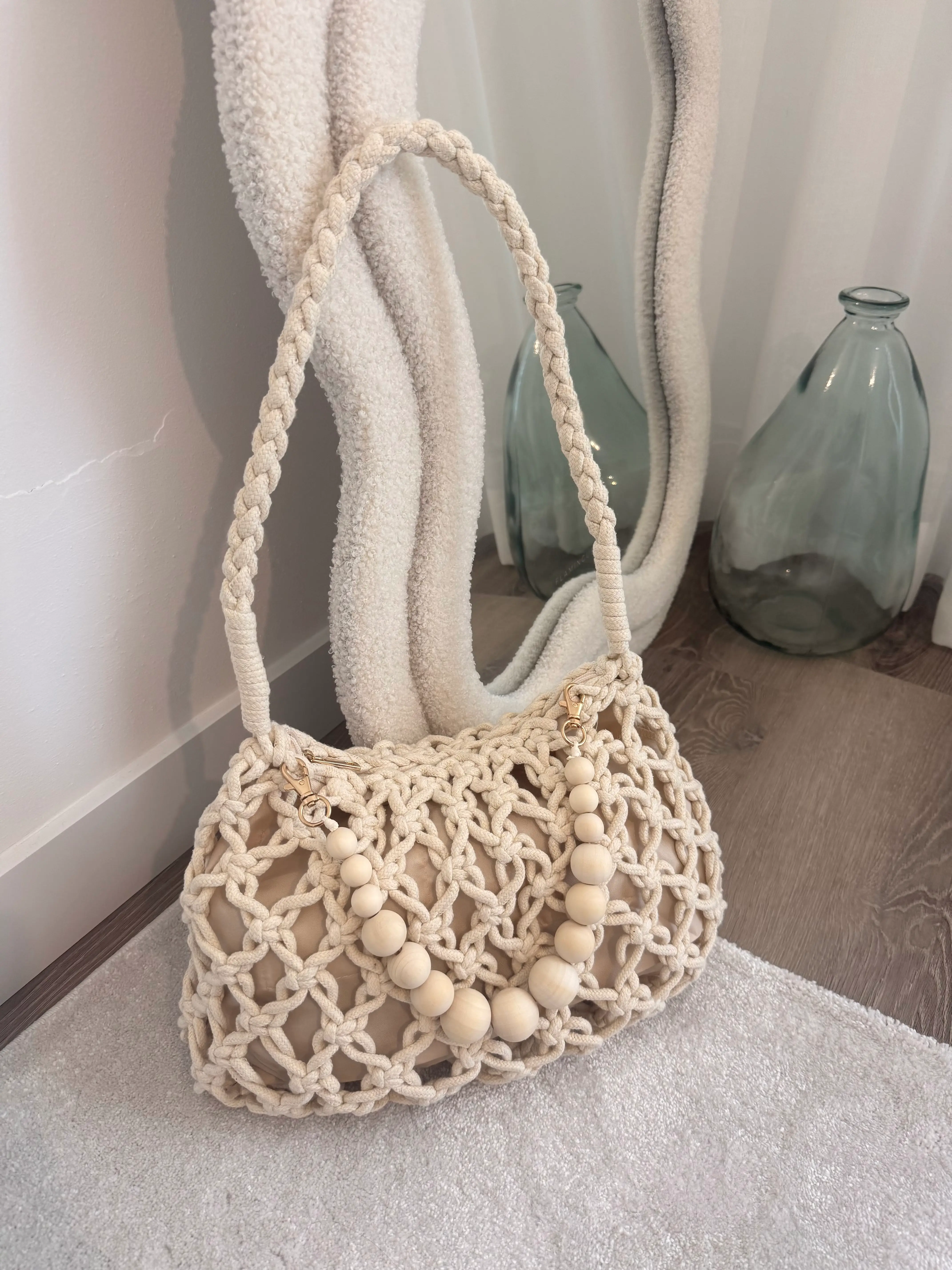 Mala trançada Creme 5