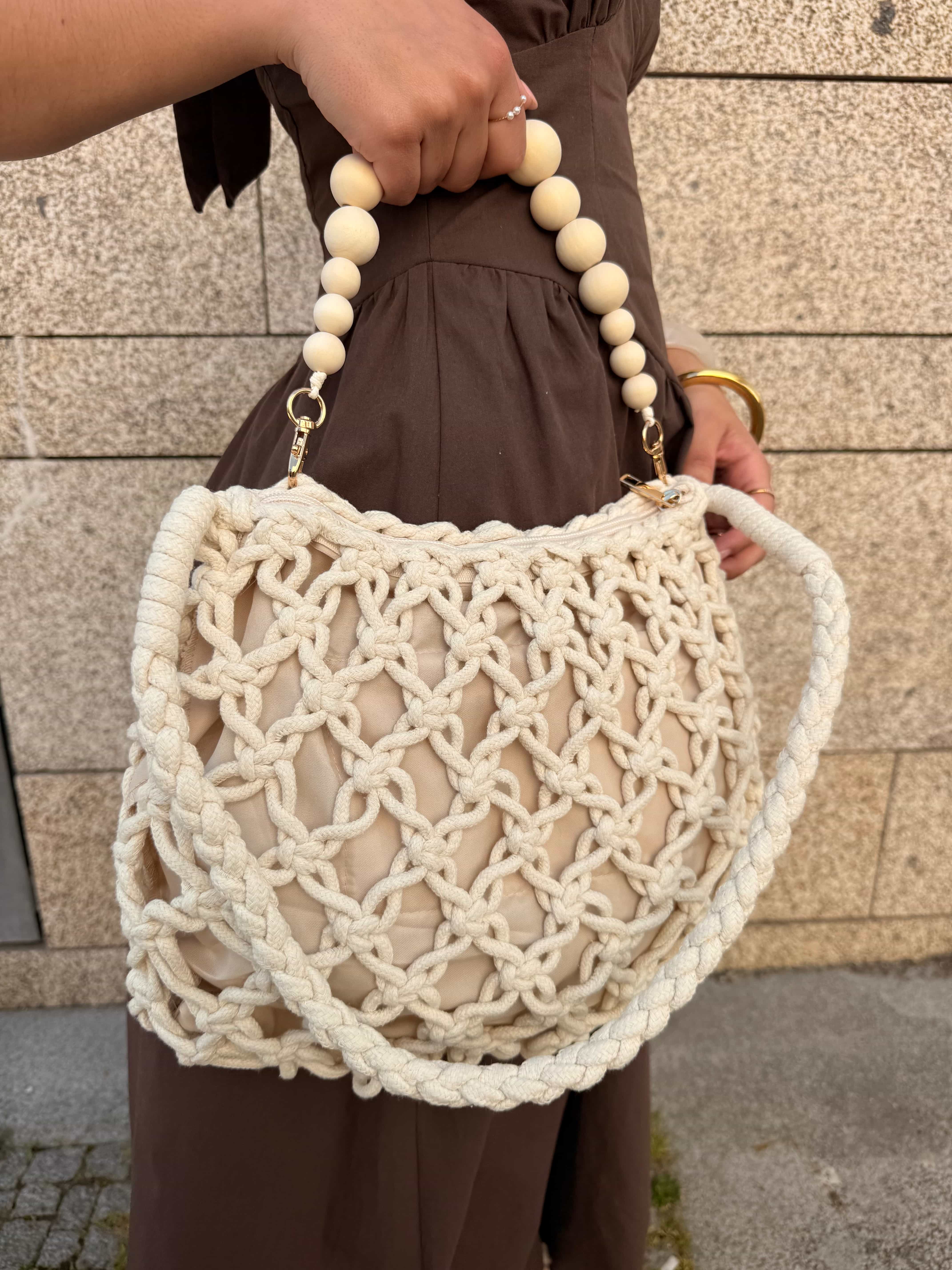 Mala trançada Creme 2